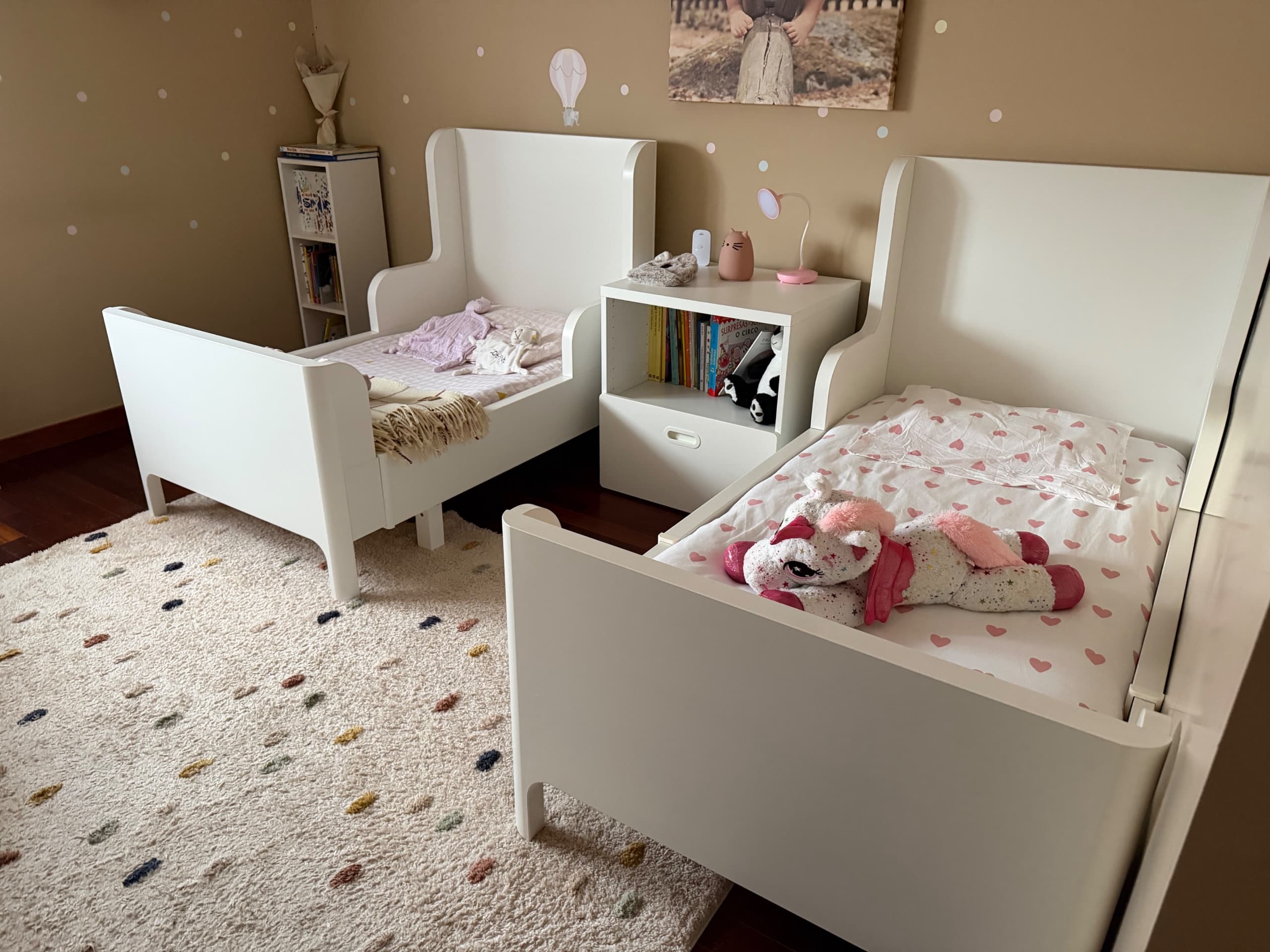 BUSUNGE Cama extensível, branco, 80x200 cm