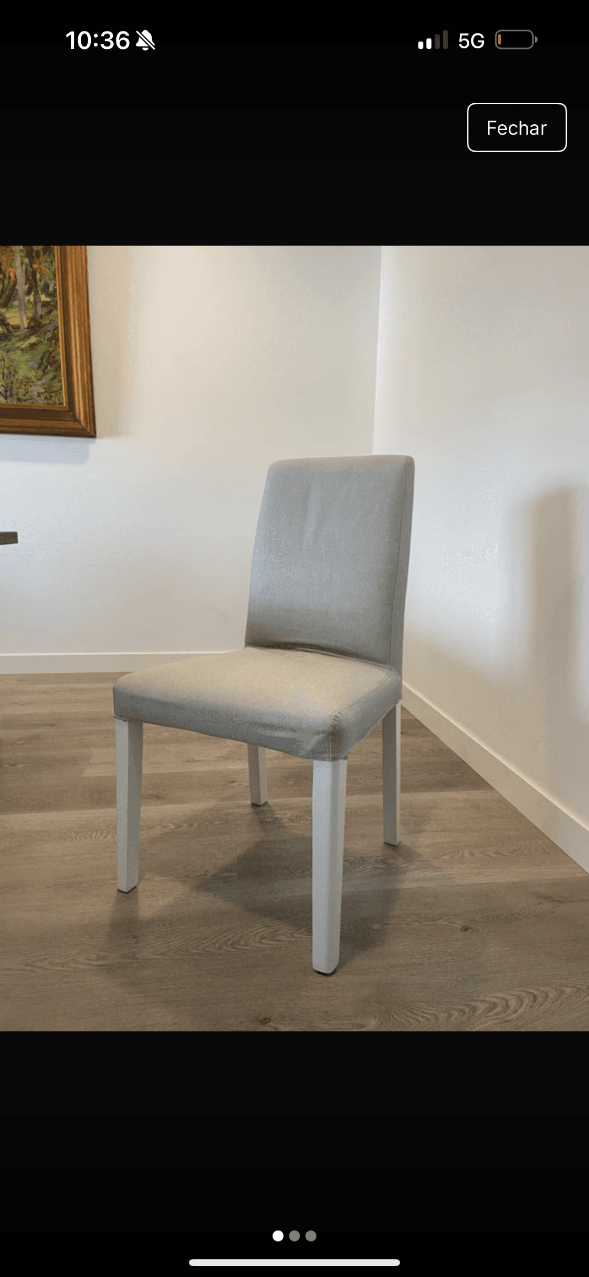 BERGMUND chair, white/Nykvarn grey