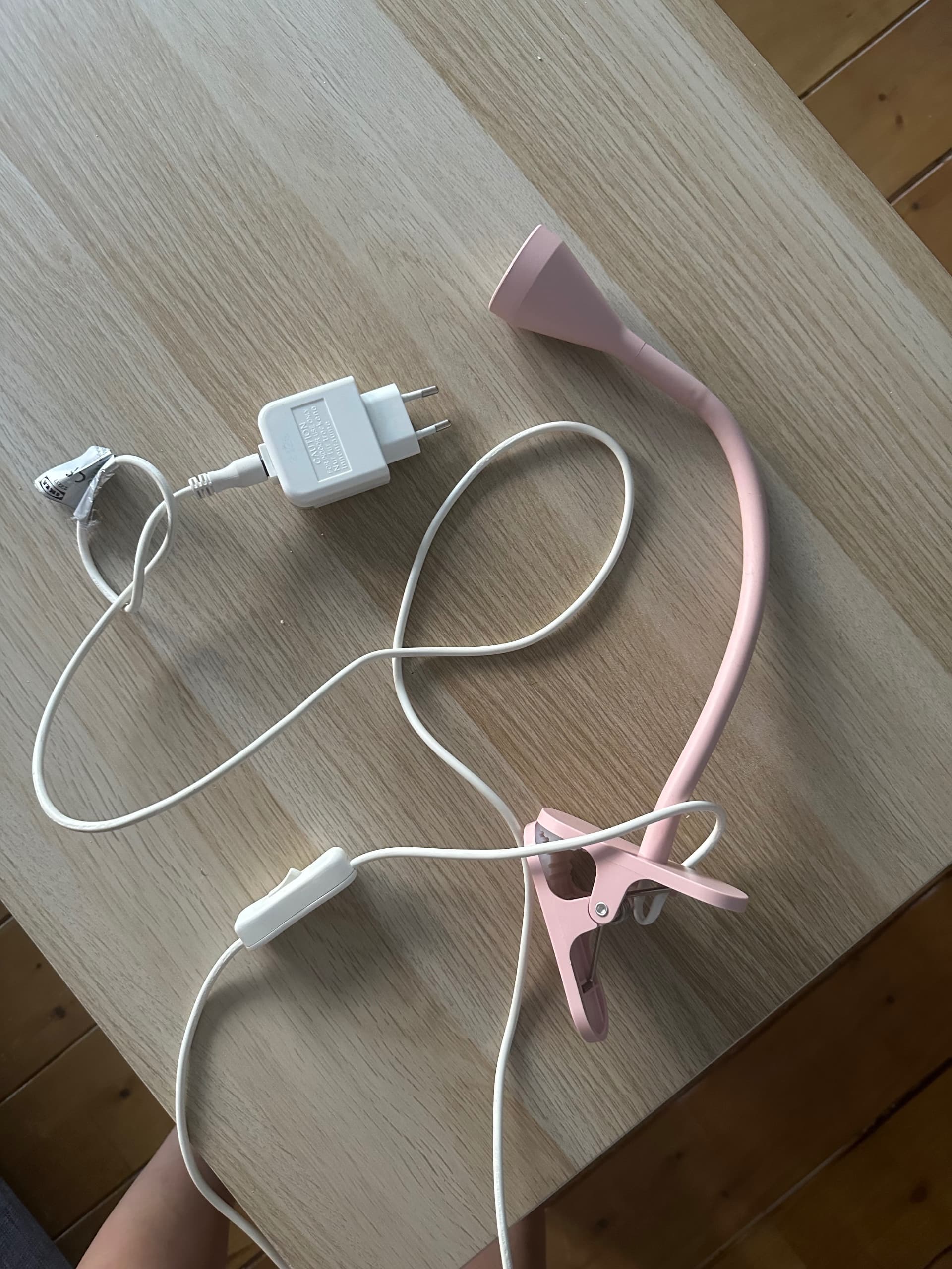 NÄVLINGE projetor c/mola LED, rosa claro