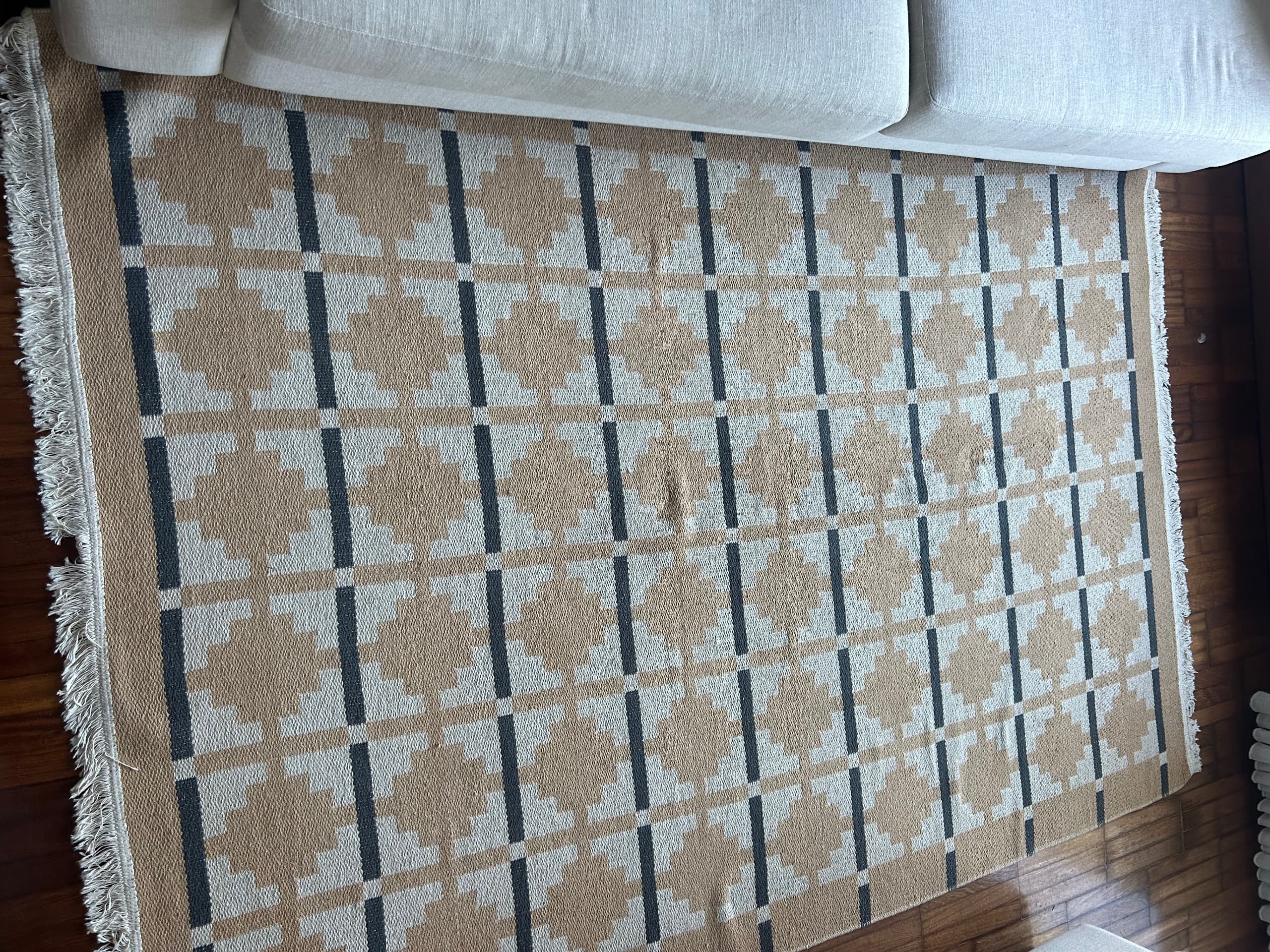 TELEGRAFLINJE tapete, tecelagem plana, bege amarelado, 170x240 cm