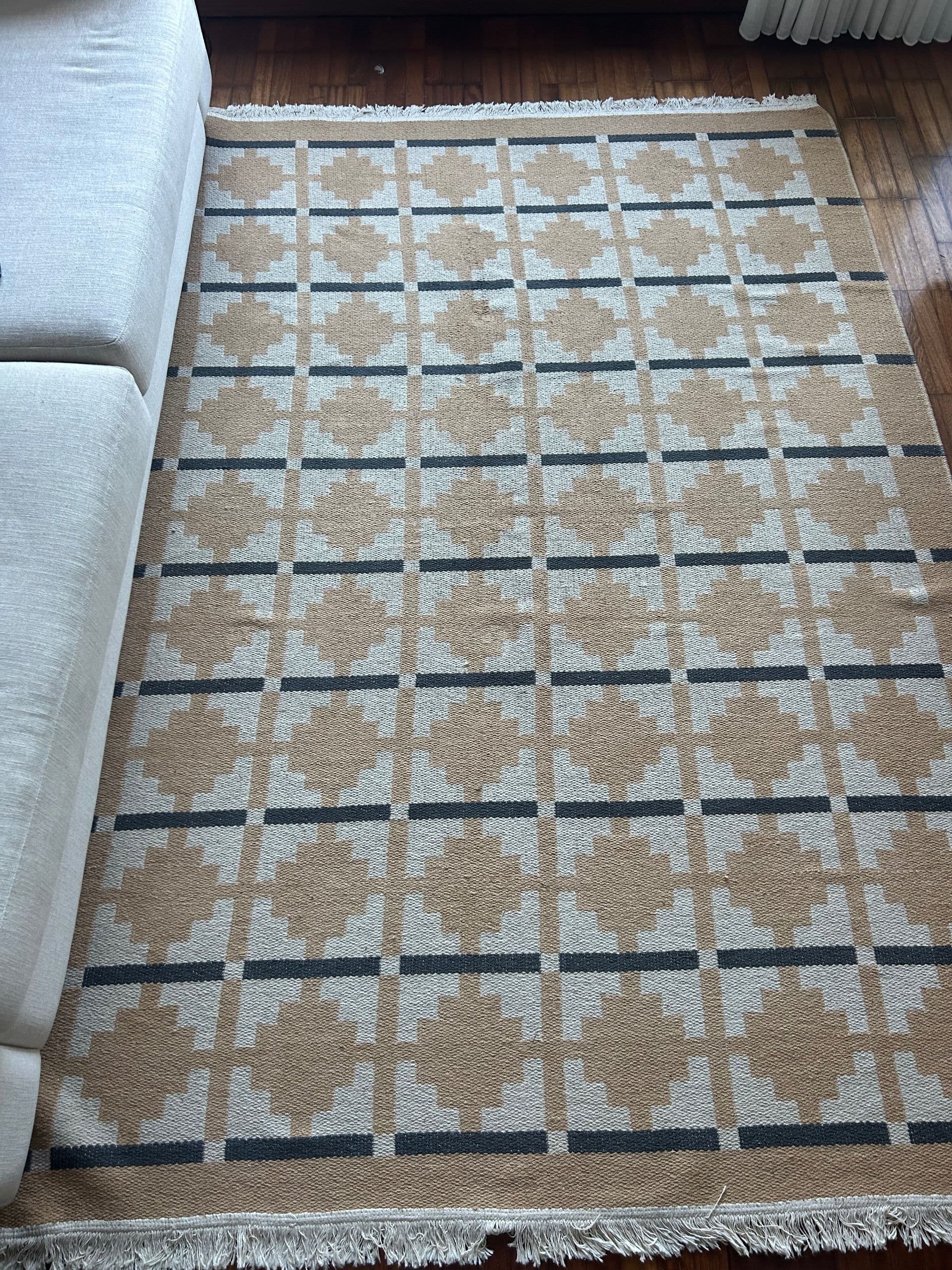 TELEGRAFLINJE tapete, tecelagem plana, bege amarelado, 170x240 cm