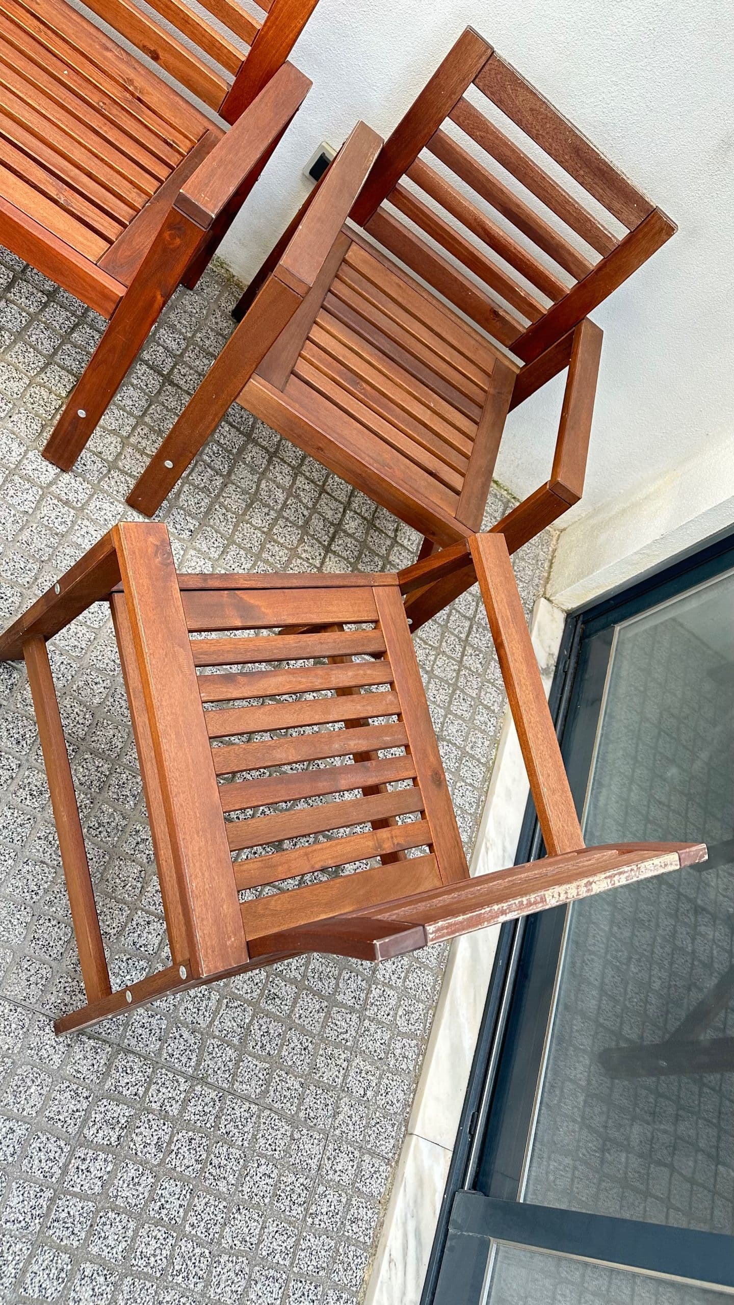 NÄMMARÖ bench with backrest, outdoor, light brown stained