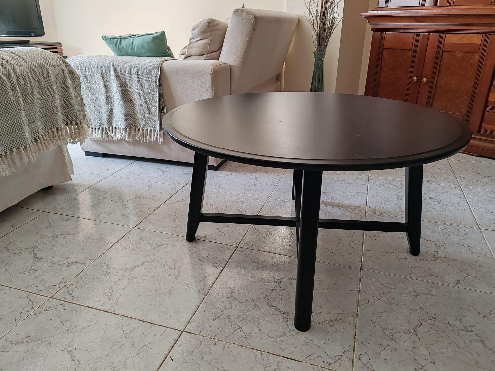 KRAGSTA Mesa de centro, preto, 90 cm