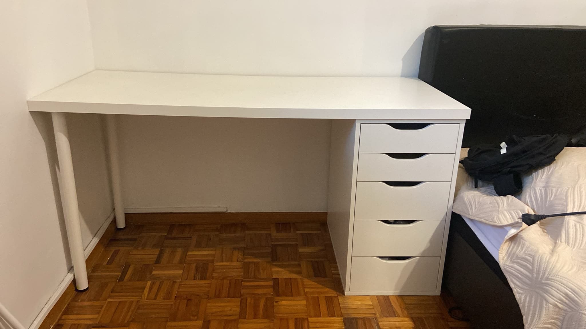 LAGKAPTEN / ALEX secretária c/5 gavetas, branco, 120x60 cm