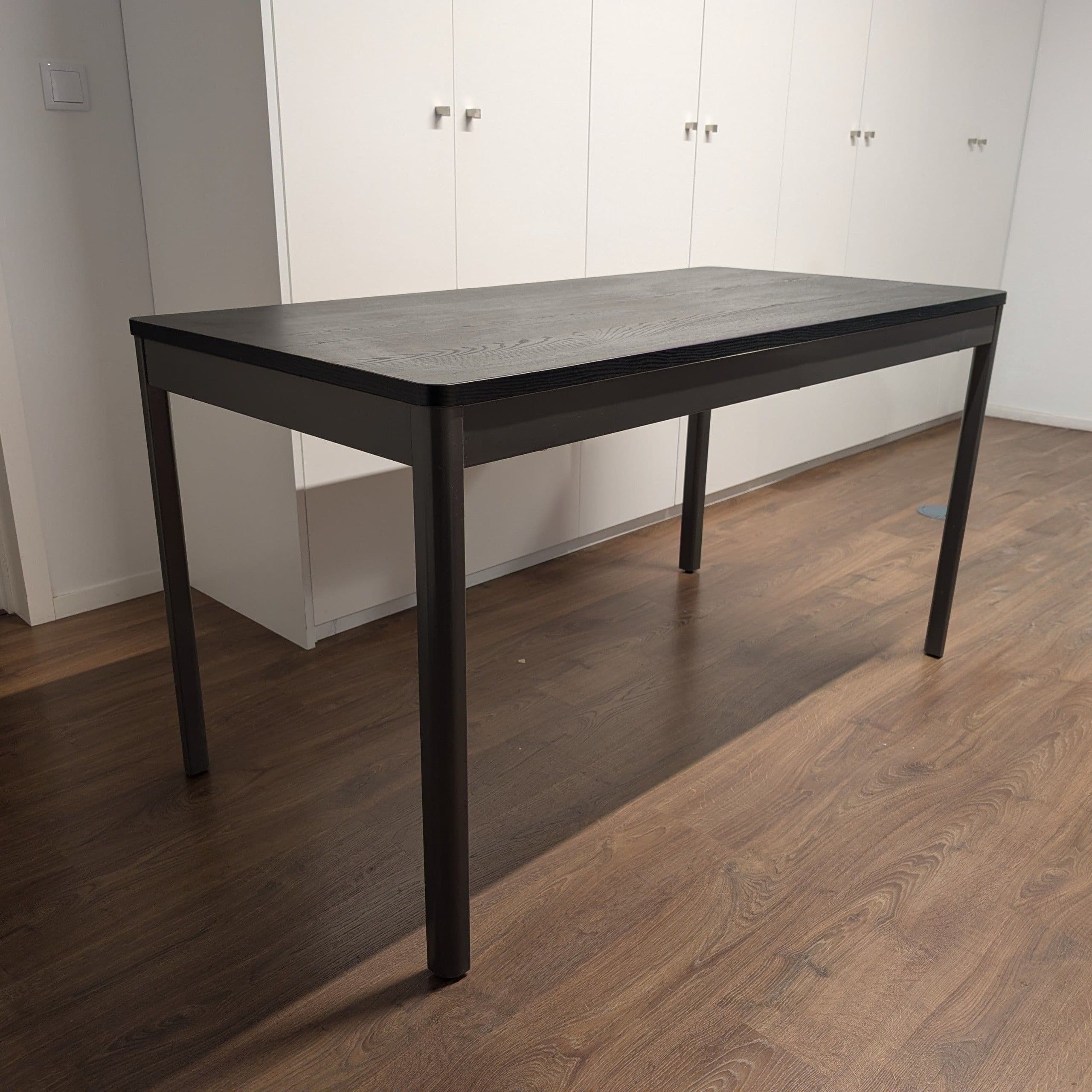 IDÅSEN desk, black/dark grey, 160x80 cm