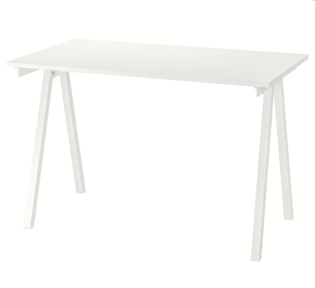 TROTTEN 120X70 desk, white, 140x80 cm