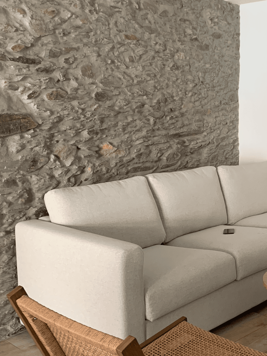 Sofás de tecido com chaise longues