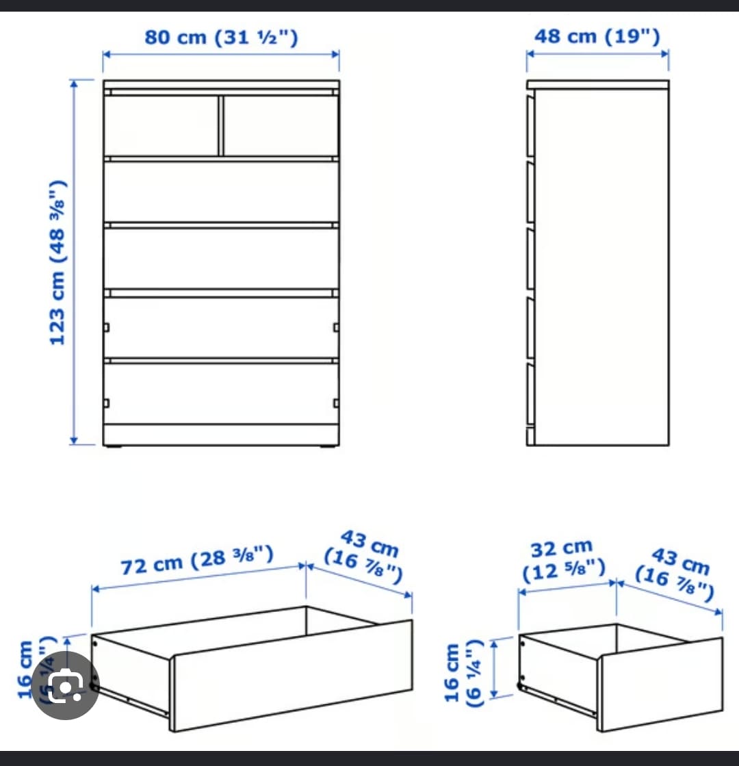 MALM 6-DRAWER CHEST