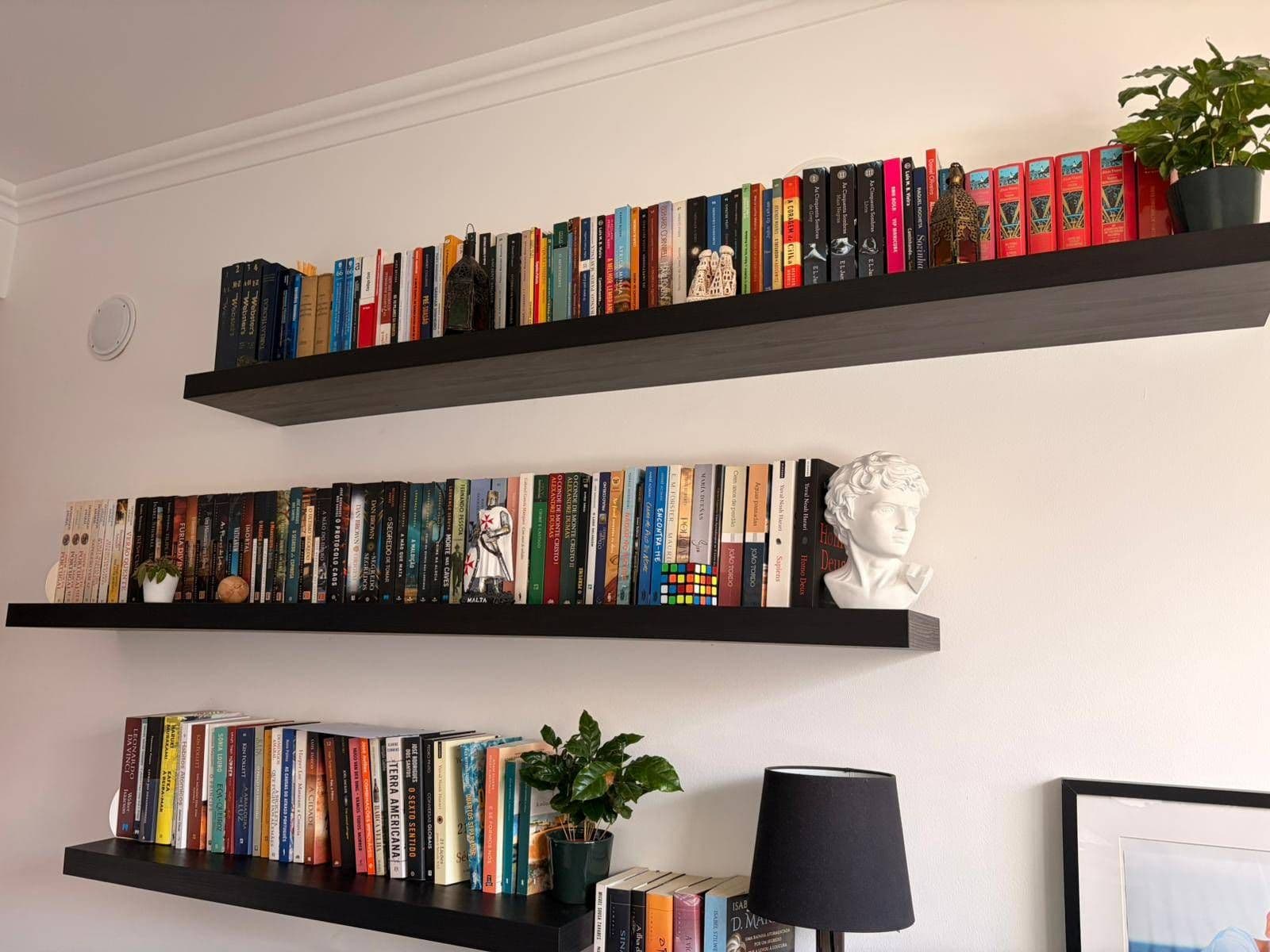 LACK Wall shelf, black-brown, 190x26 cm