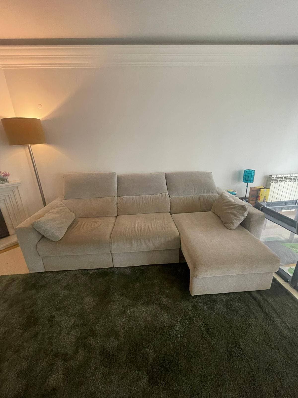 ESKILSTUNA 3-seat sofa with chaise longue, Tallmyra white/black