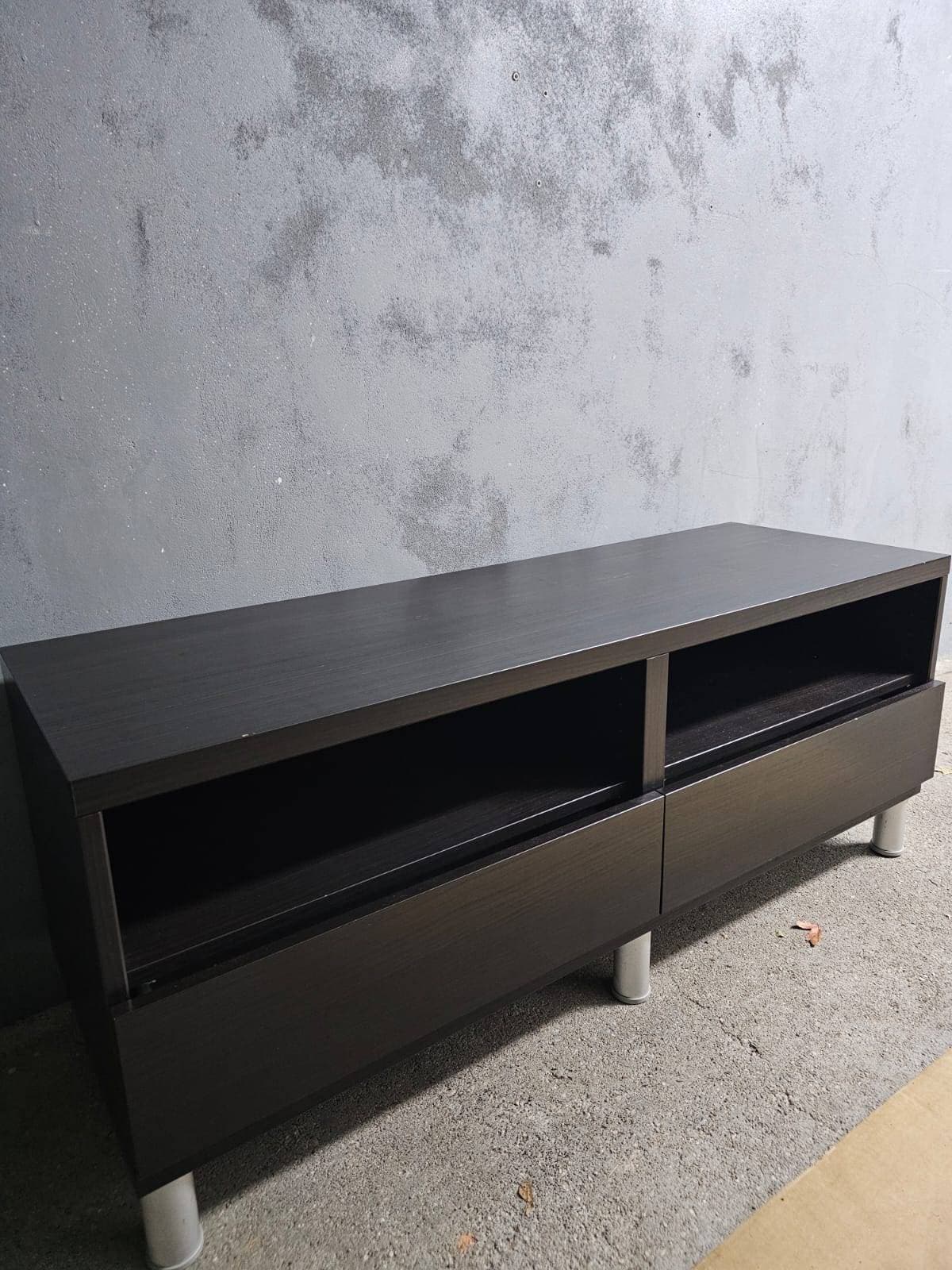BESTÅ Estrutura, preto-castanho, 120x40x64 cm