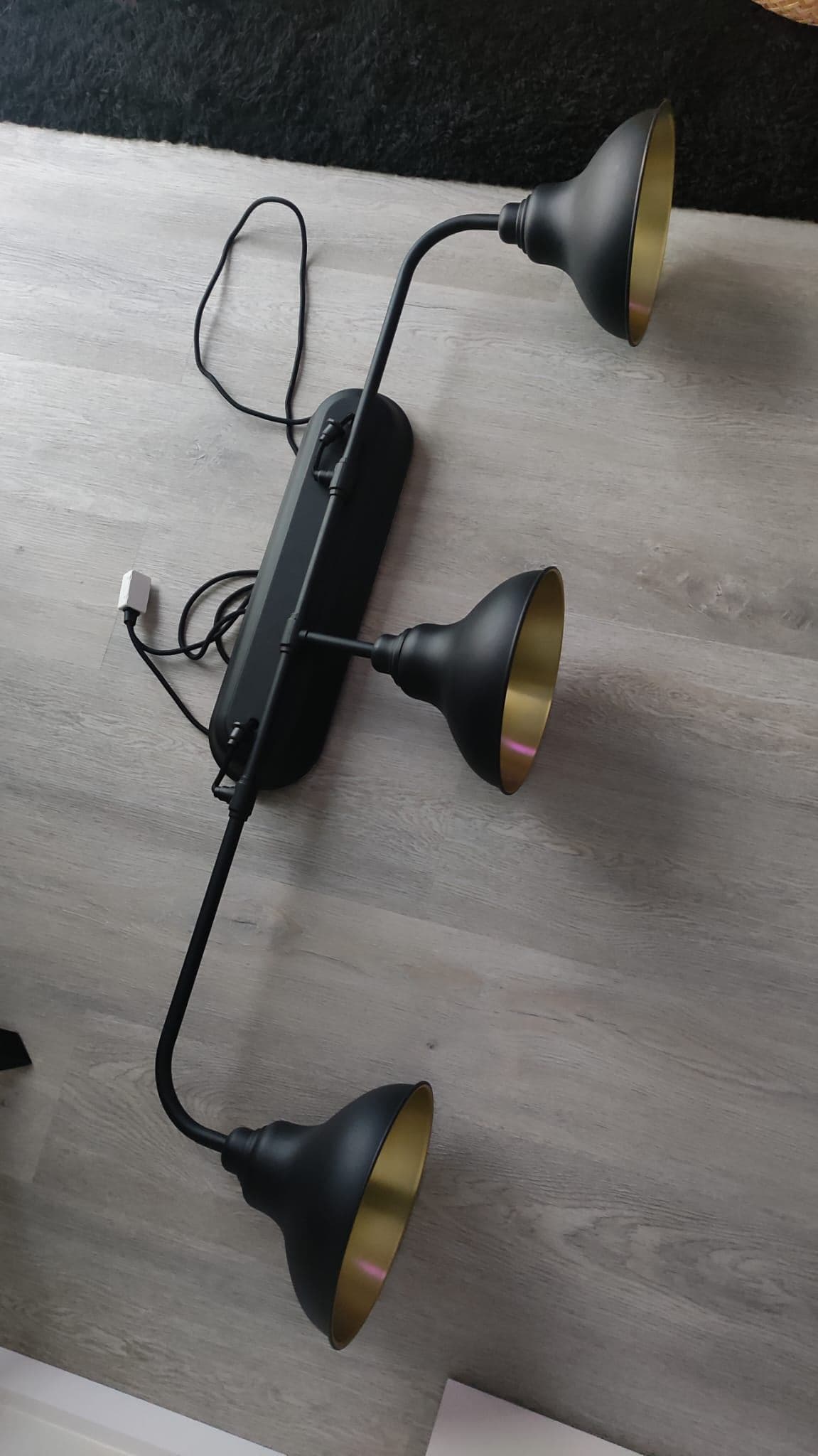 AGUNNARYD pendant lamp with 3 lamps, black, 122 cm