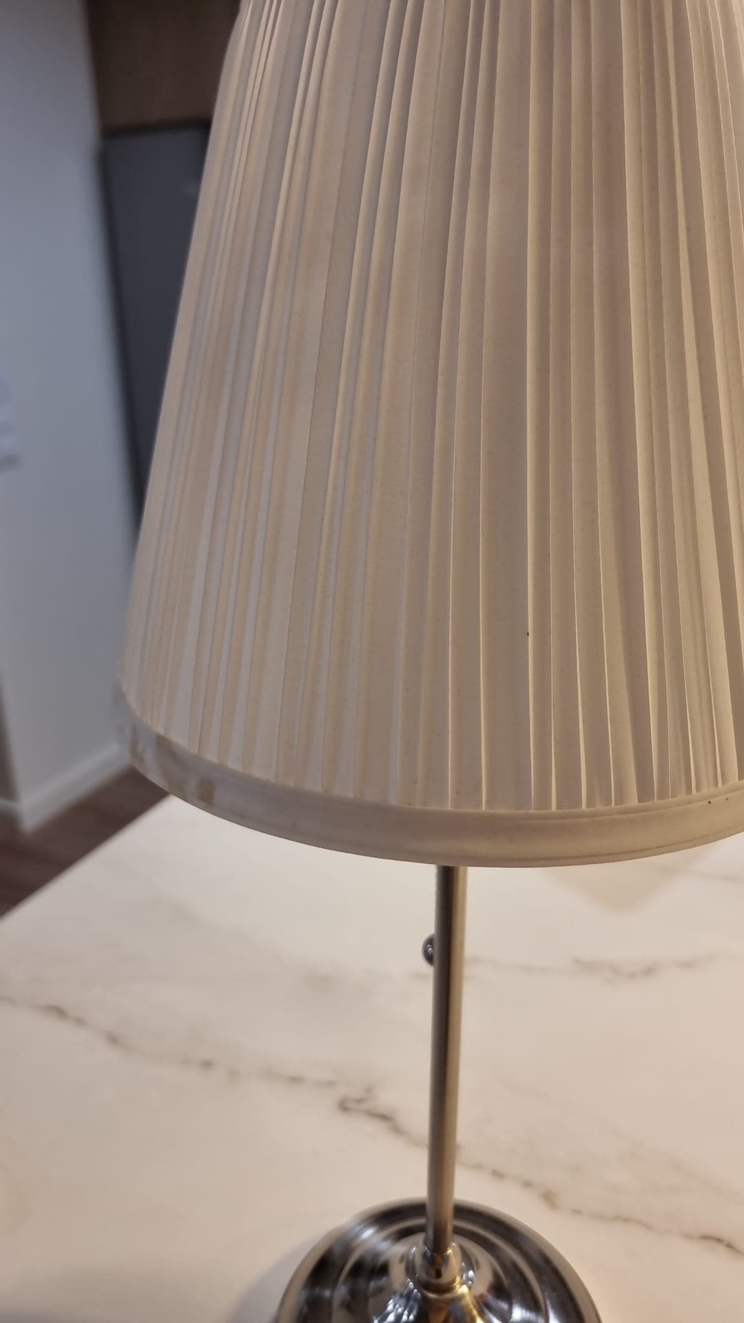 ÅRSTID Table lamp, nickel-plated, white, Max.: 75 W