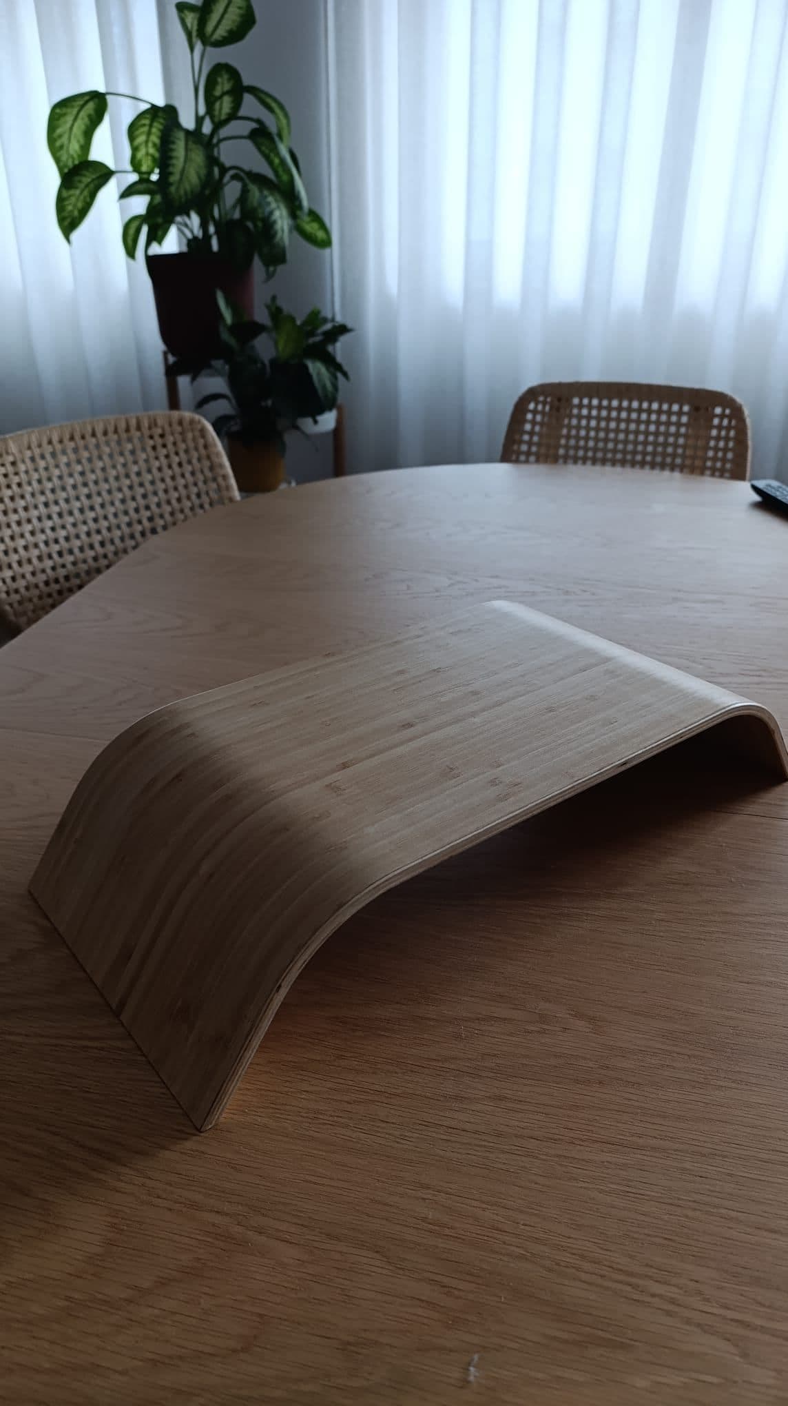 SIGFINN monitor stand, fixed height, bamboo veneer