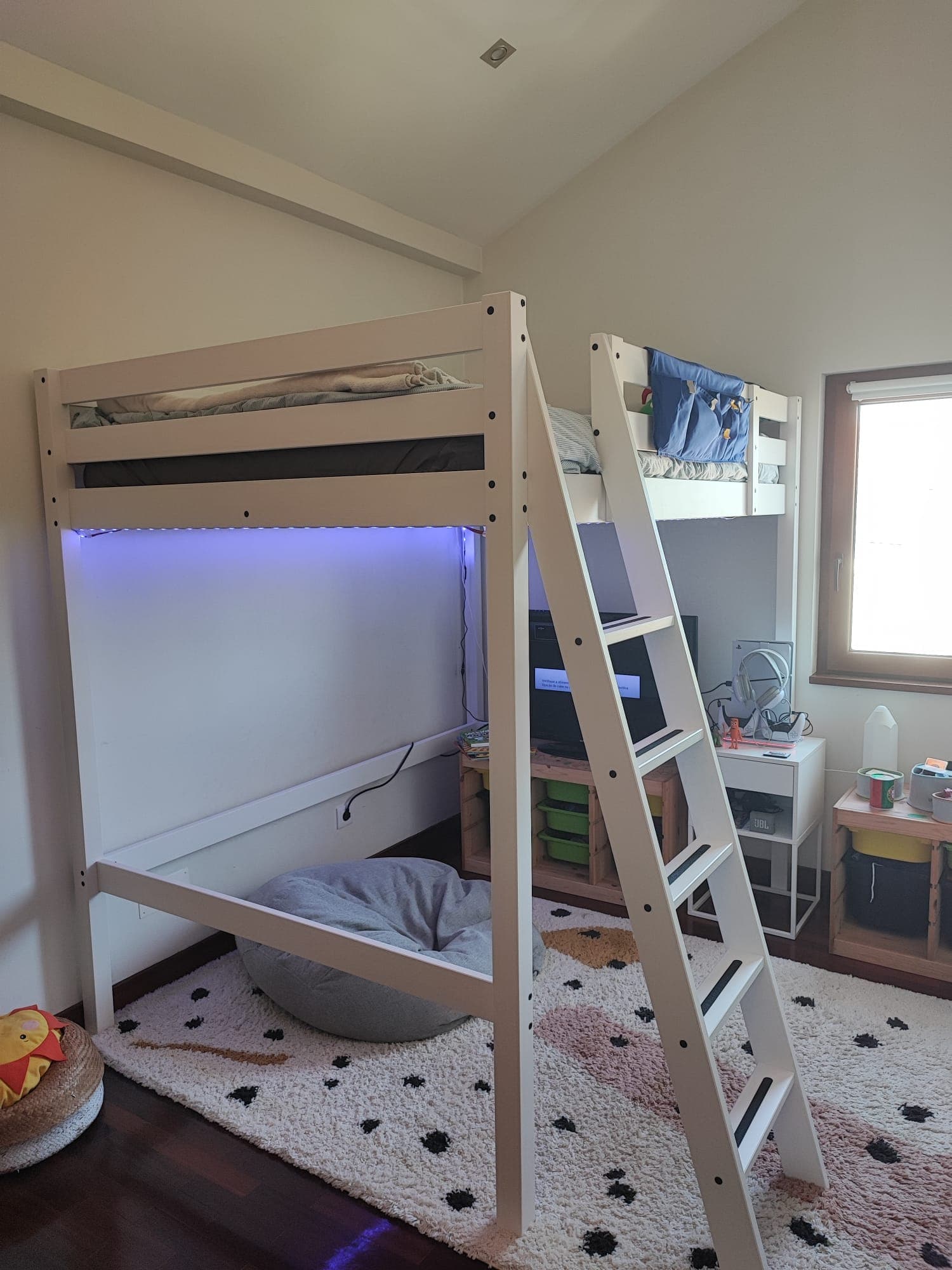 STORÅ loft bed frame, white stain, 140x200 cm