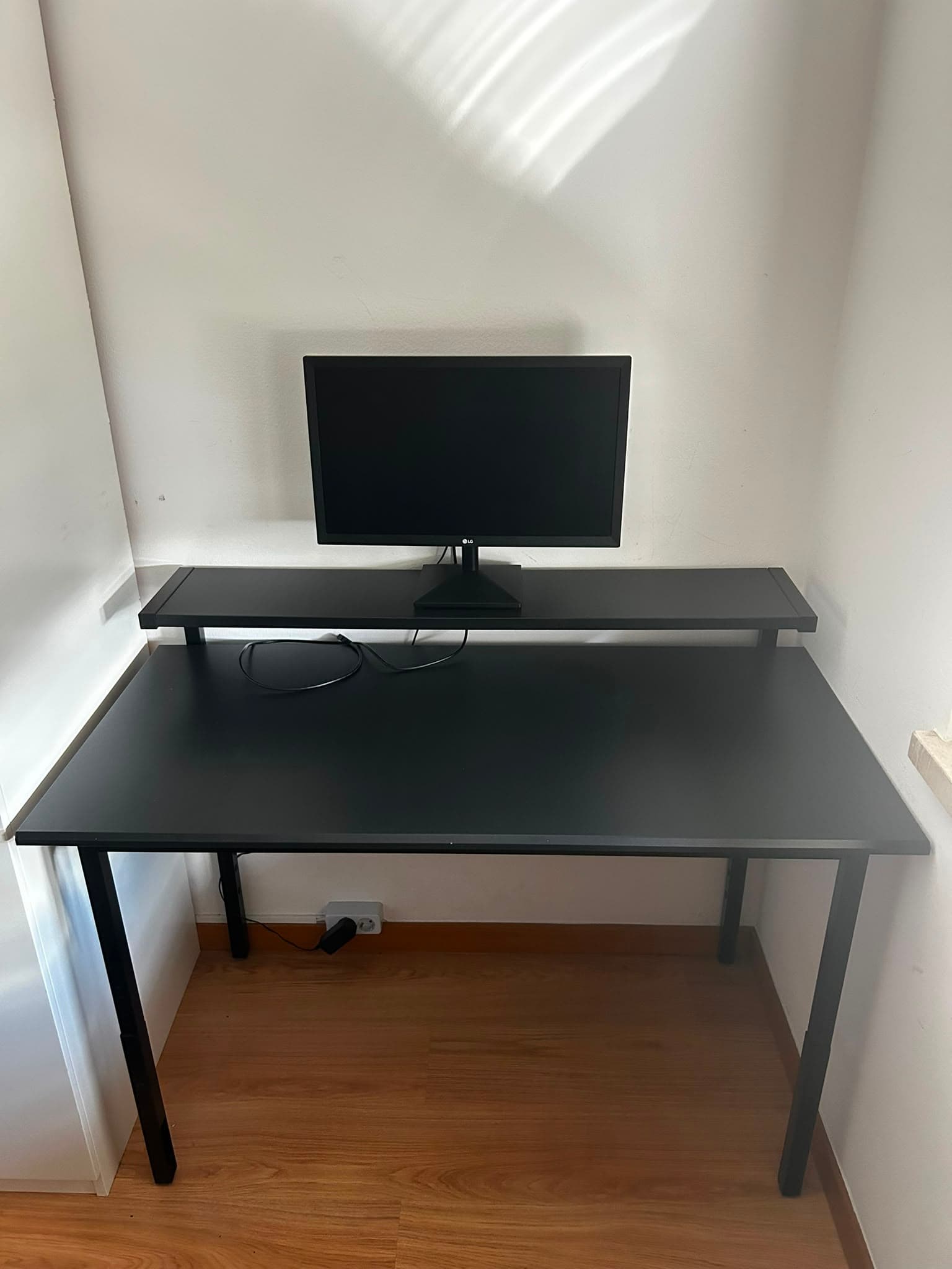 UTVISNING gaming desk with shelf, black, 120x60 cm