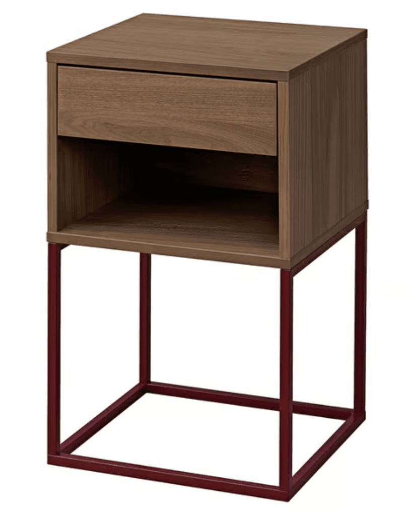 VIKHAMMER NIGHSTAND mesa de cabeceira, chapa de nogueira, 40x39 cm
