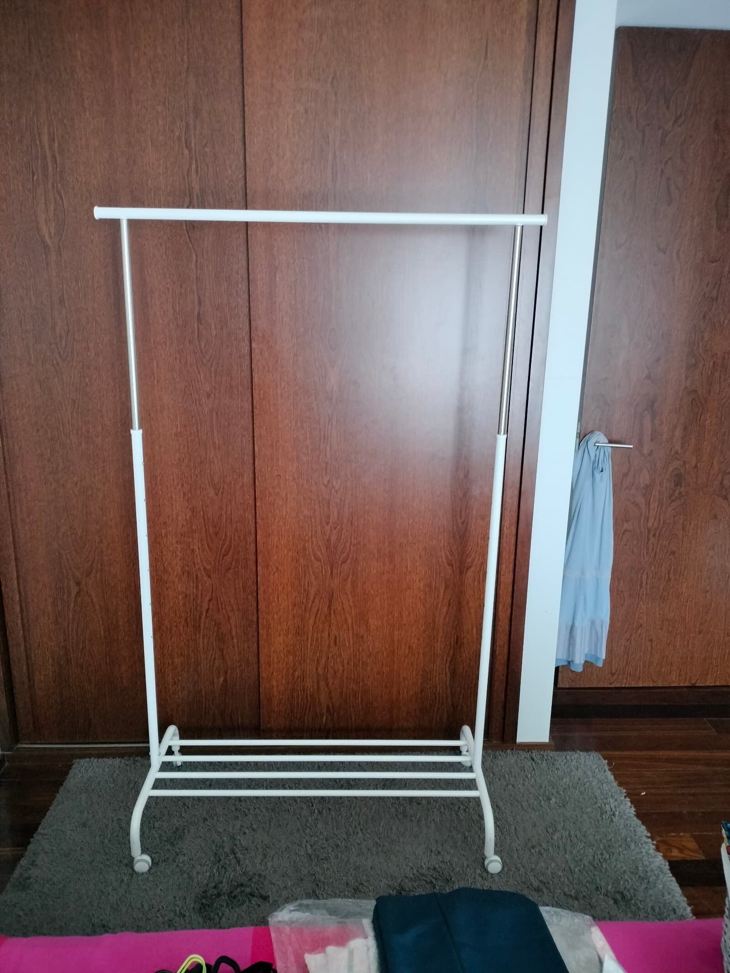 RIGGA Clothes rack, white, Width: 111 cm