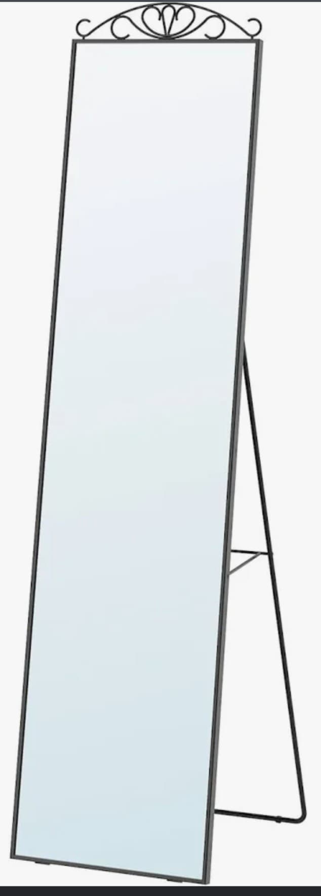 KARMSUND Standing mirror, black, 40x167 cm