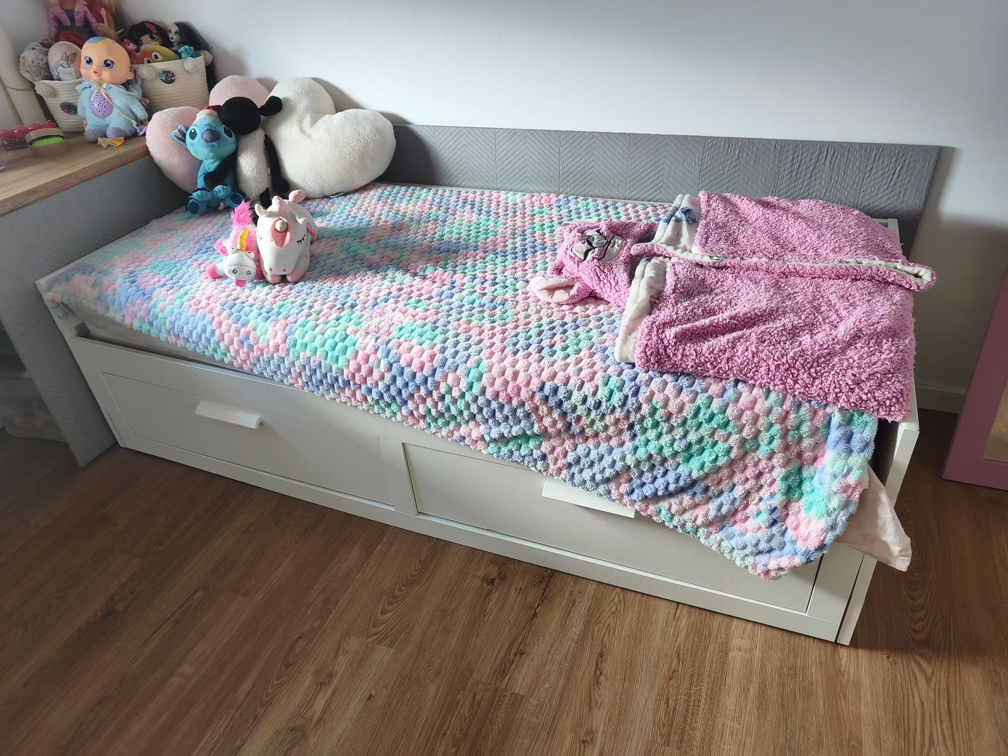 BRIMNES day-bed w 2 drawers/2 mattresses, white/Ågotnes firm