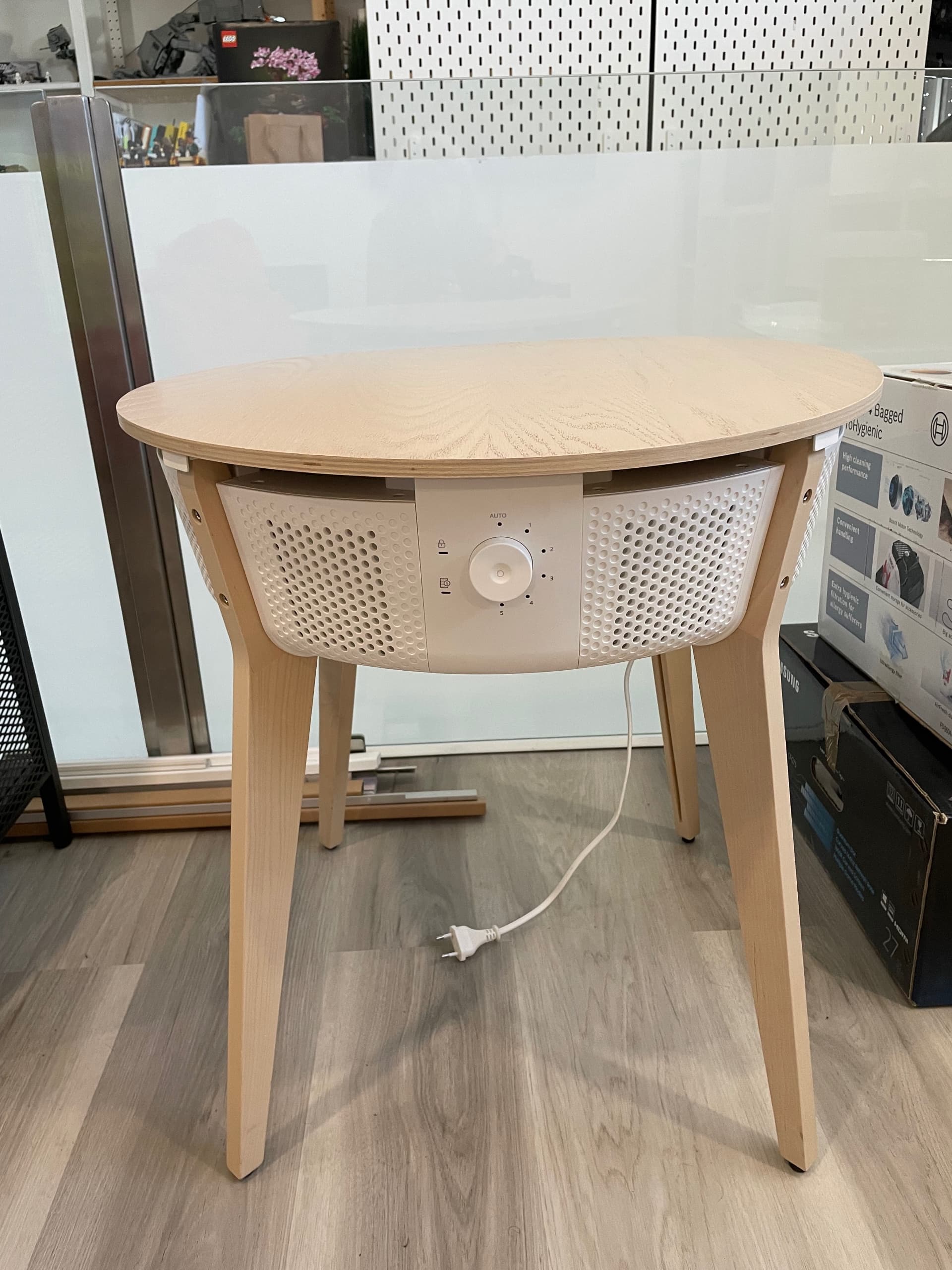 MESA PURIFICADOR table with air purifier, stained oak veneer/white smart