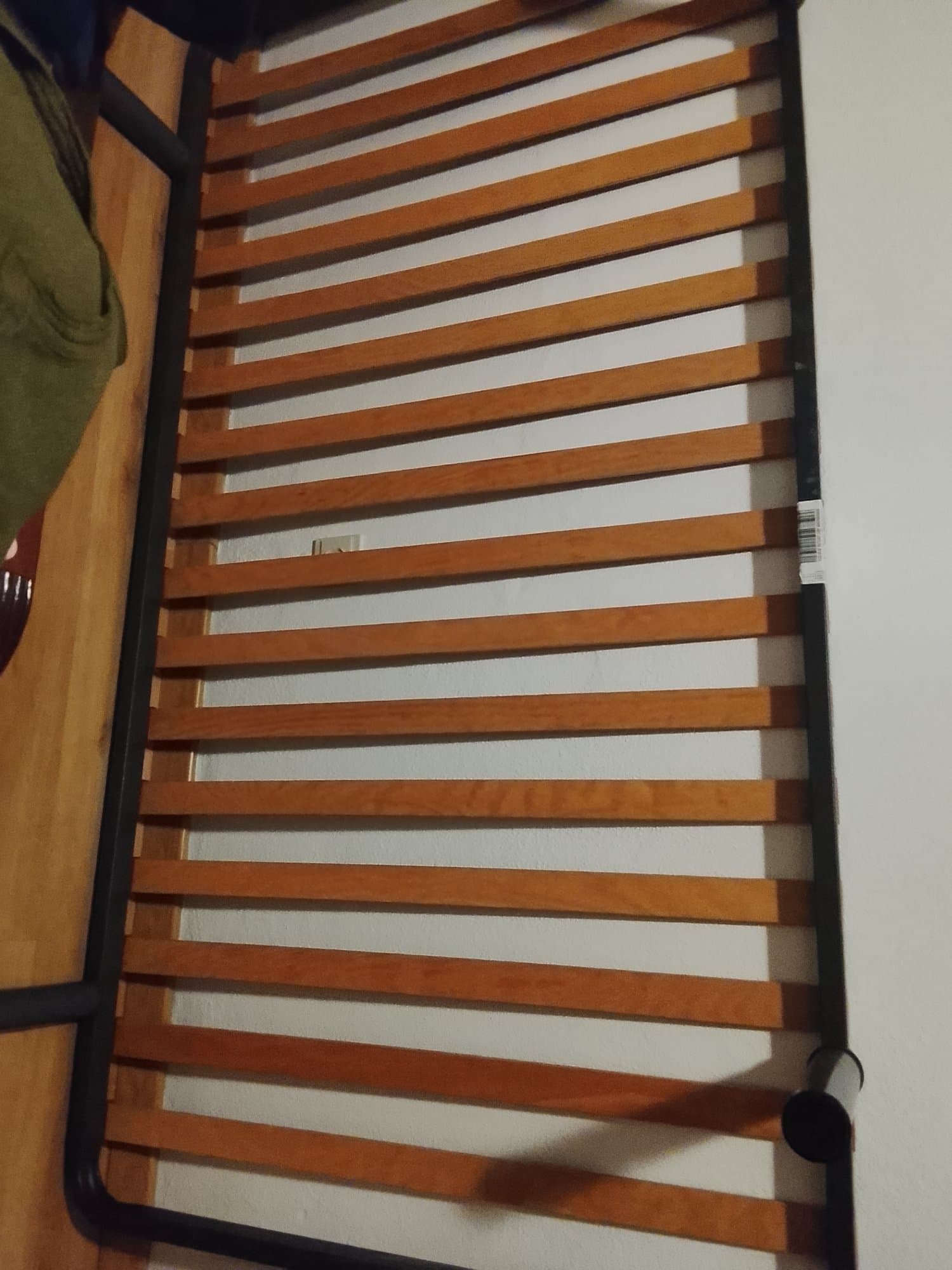 LYNGÖR slatted mattress base, incl leg/dark grey, 90x200 cm