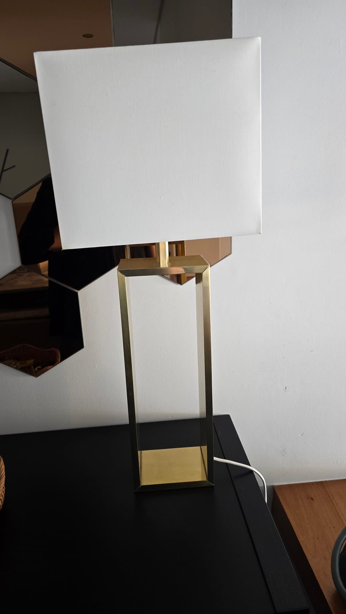 STILTJE DOURADO table lamp, off-white/aluminium-colour