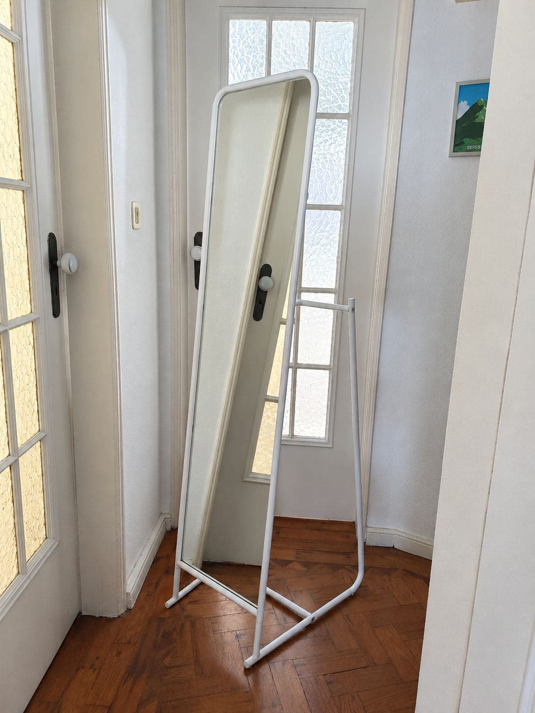KNAPPER espelho de pé, branco, 48x160 cm