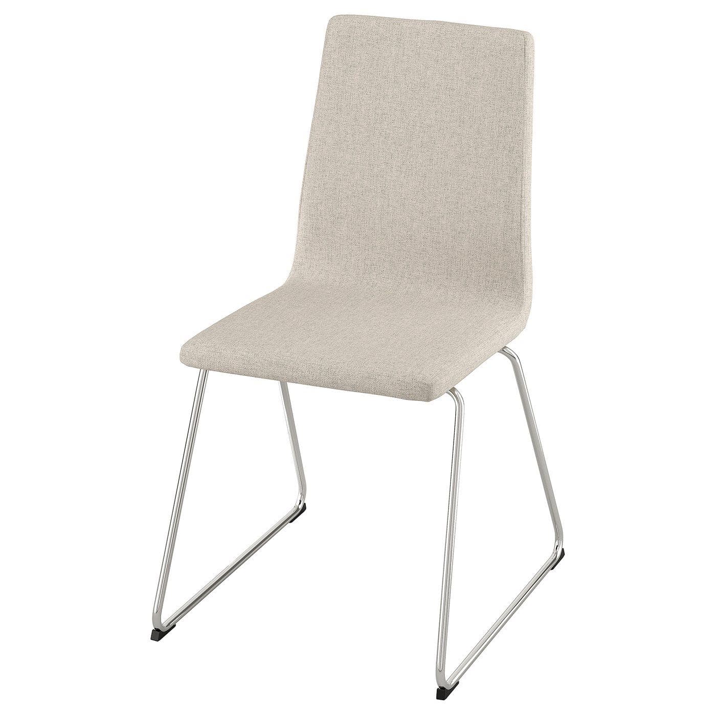 LILLÅNÄS chair, chrome-plated/Gunnared beige