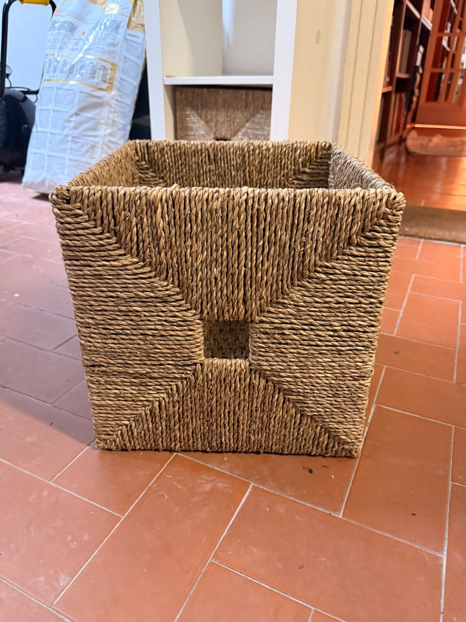 KNIPSA basket, seagrass, 32x33x32 cm