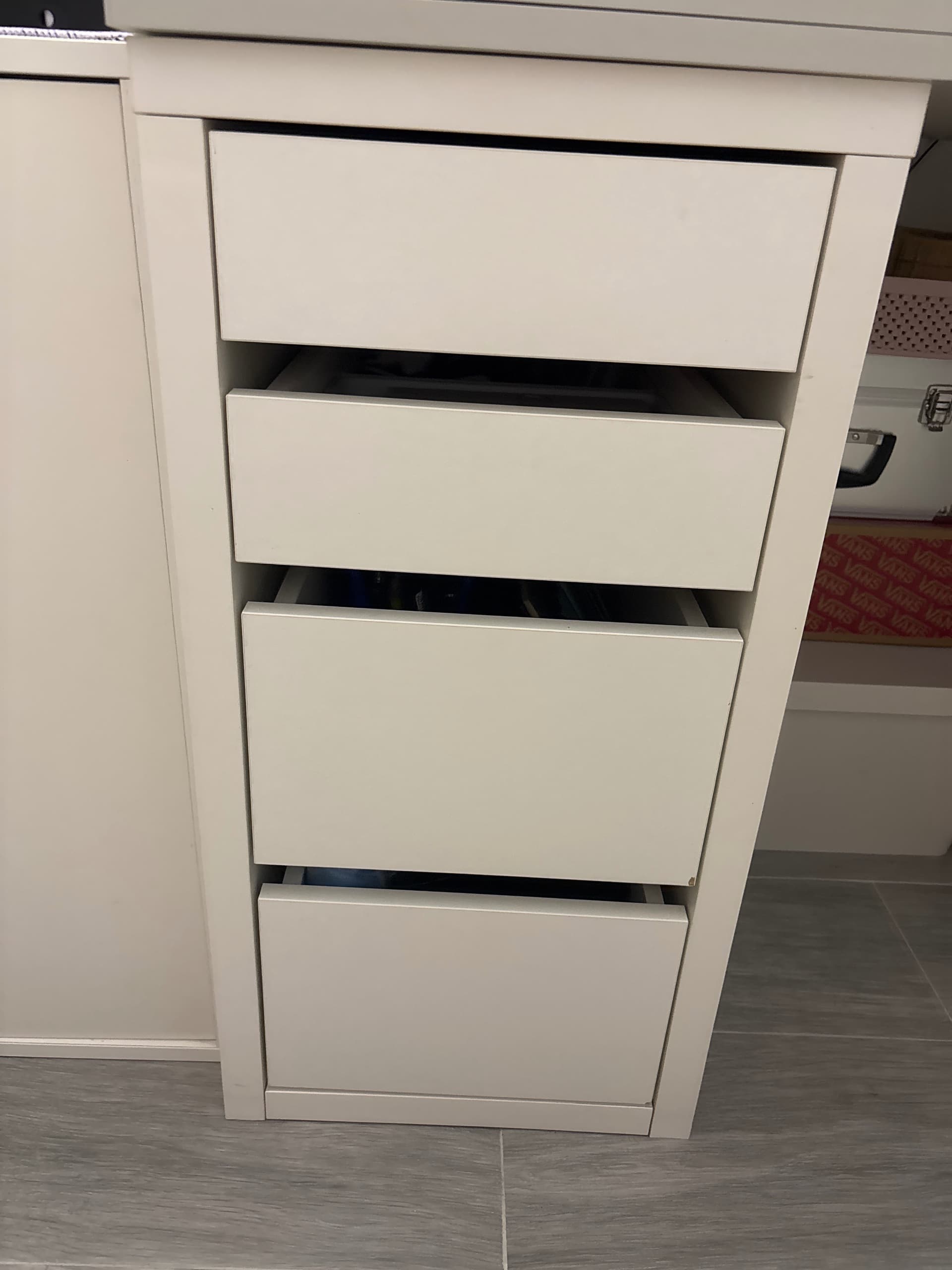 MICKE Drawer unit on castors, white, 35x75 cm
