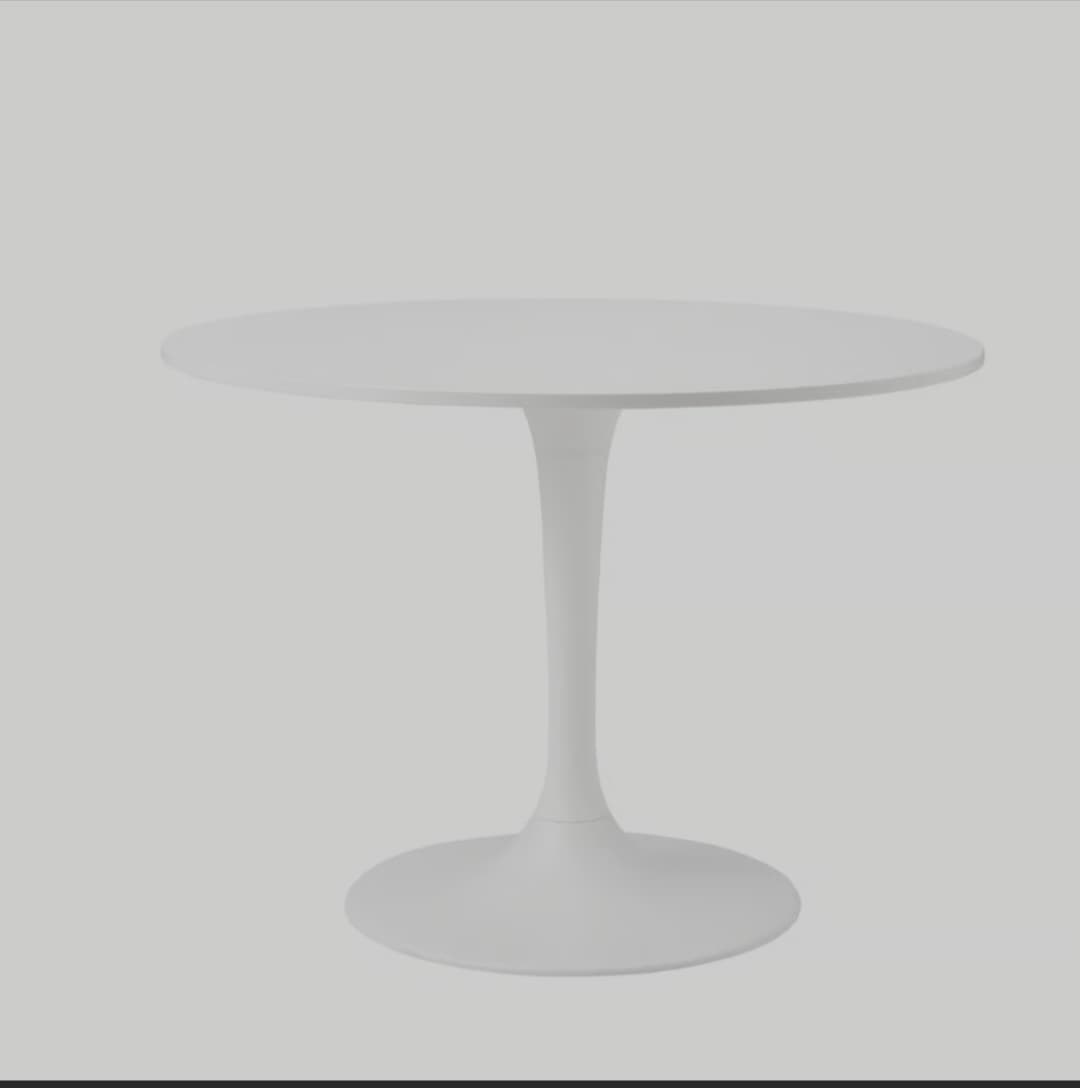 MESA REDONDA BRANCA table, white/white, 103 cm