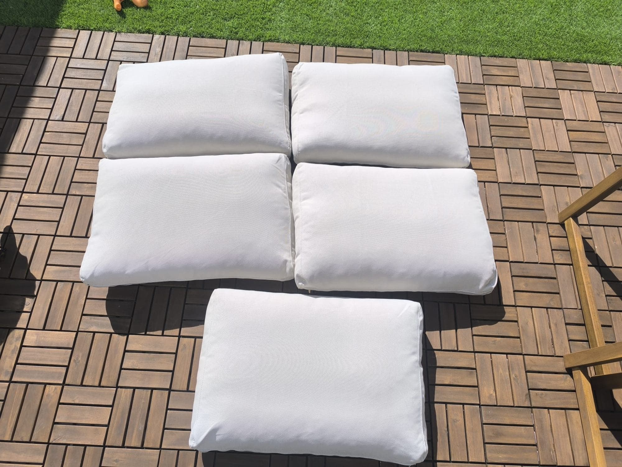 FRÖSÖN/DUVHOLMEN back cushion, outdoor, beige, 62x44 cm