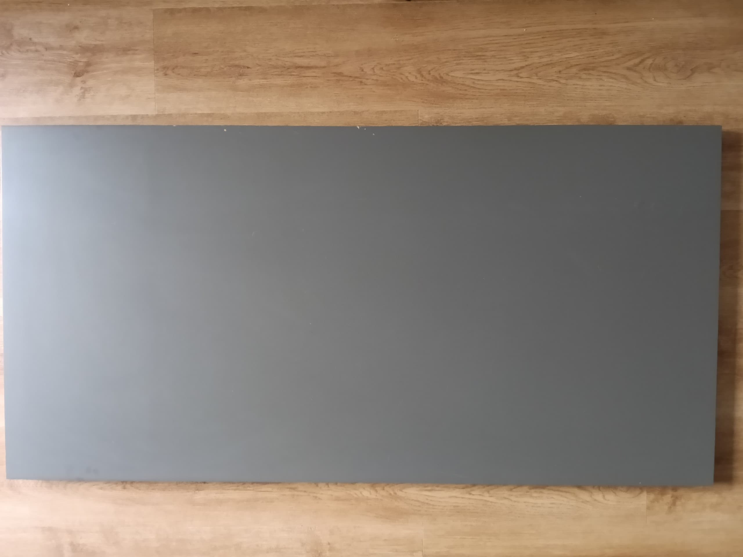LAGKAPTEN E/OU ADILS desk, grey/wood effect black, 120x60 cm