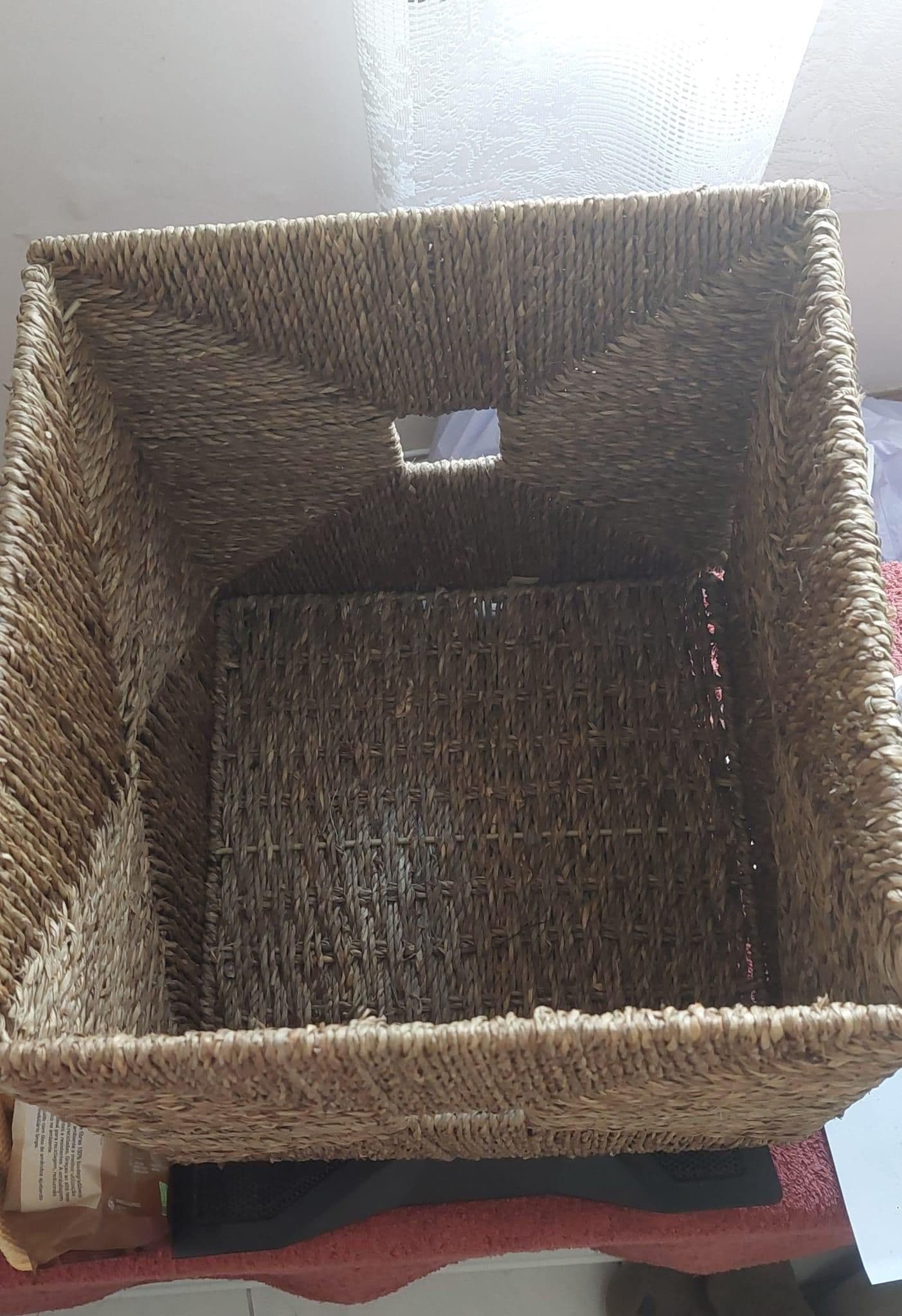 KNIPSA basket, seagrass, 32x33x32 cm