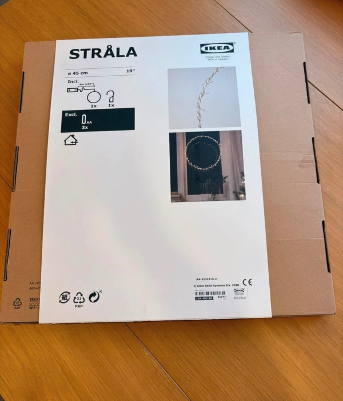 STRÅLA candeeiro suspenso LED, a pilhas/forma anel