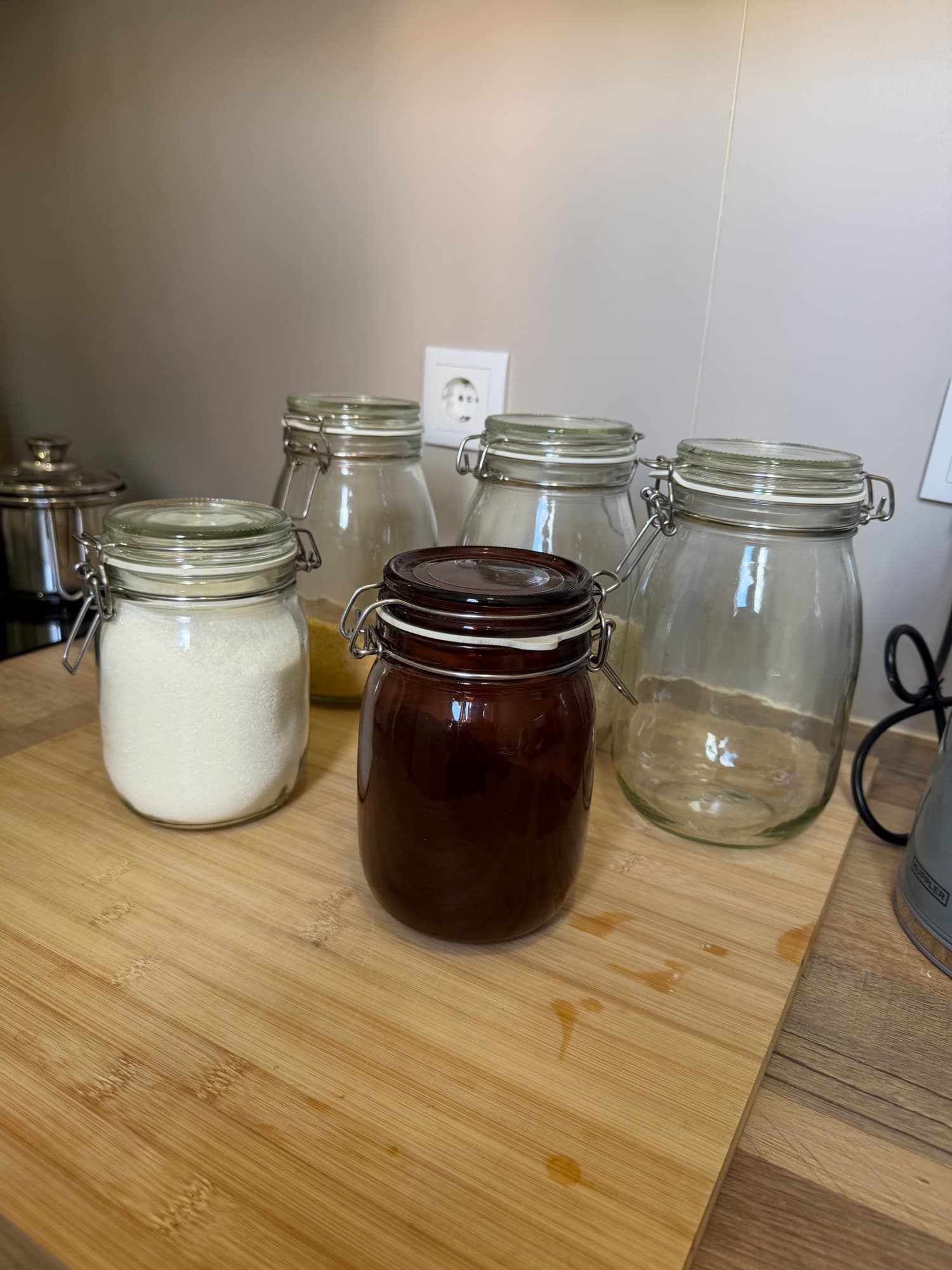 KORKEN Jar with lid, clear glass, Height: 16.5 cm