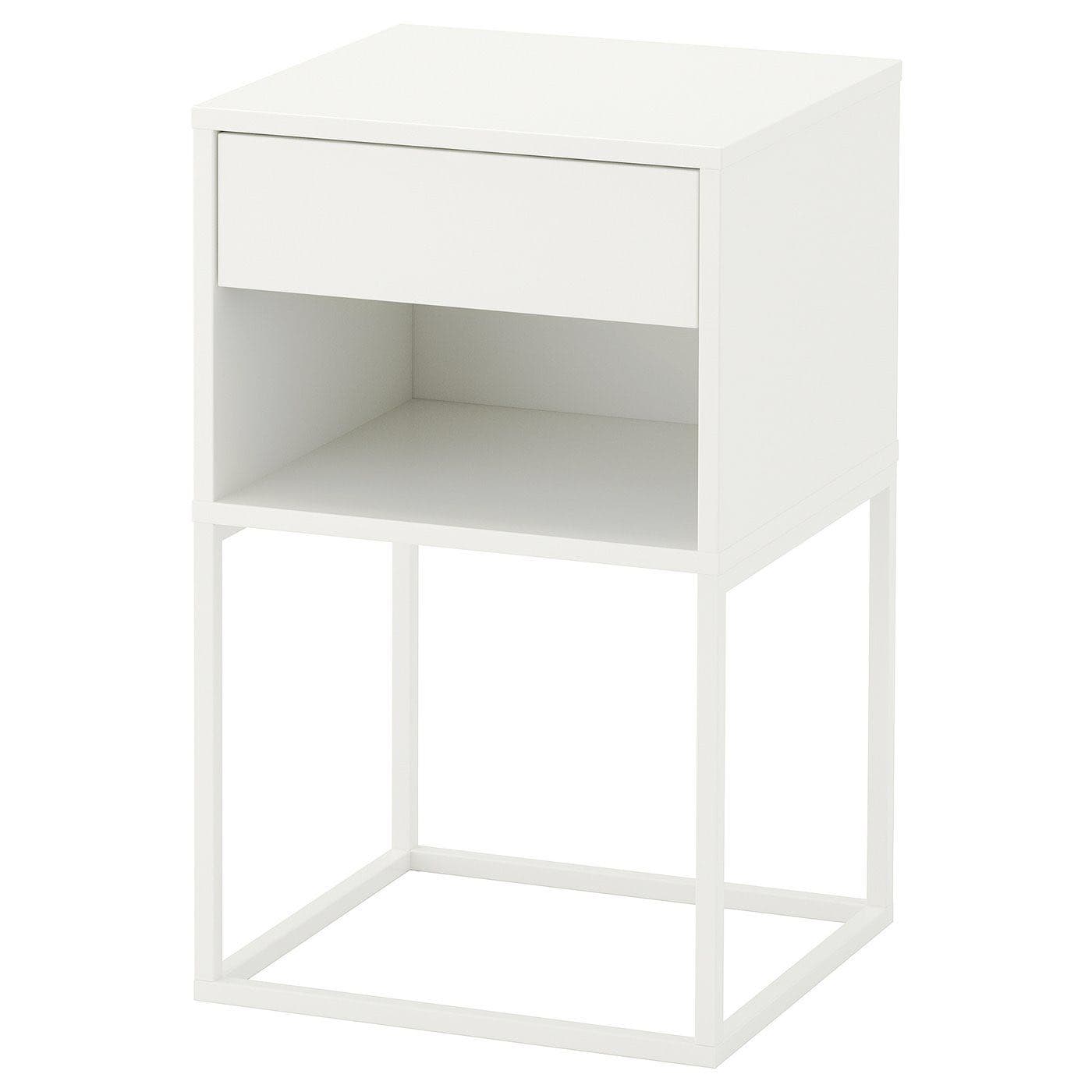 VIKHAMMER Mesa de cabeceira, branco, 40x39 cm