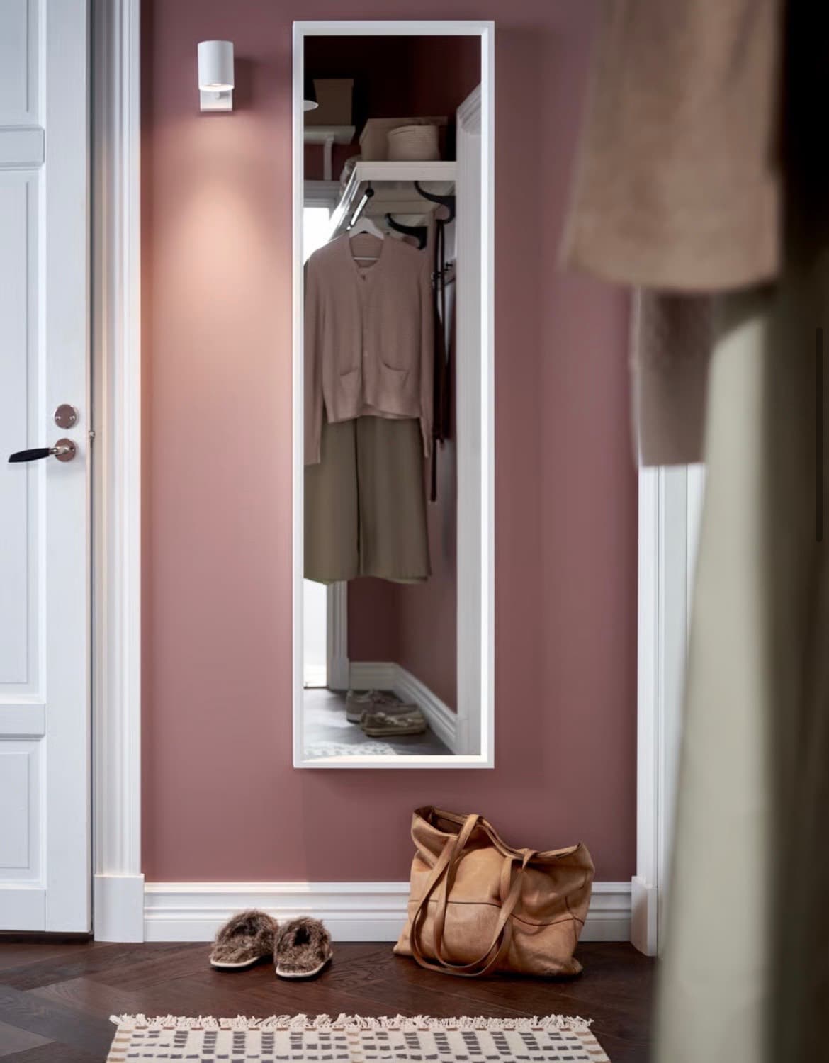 NISSEDAL Mirror, white, 40x150 cm