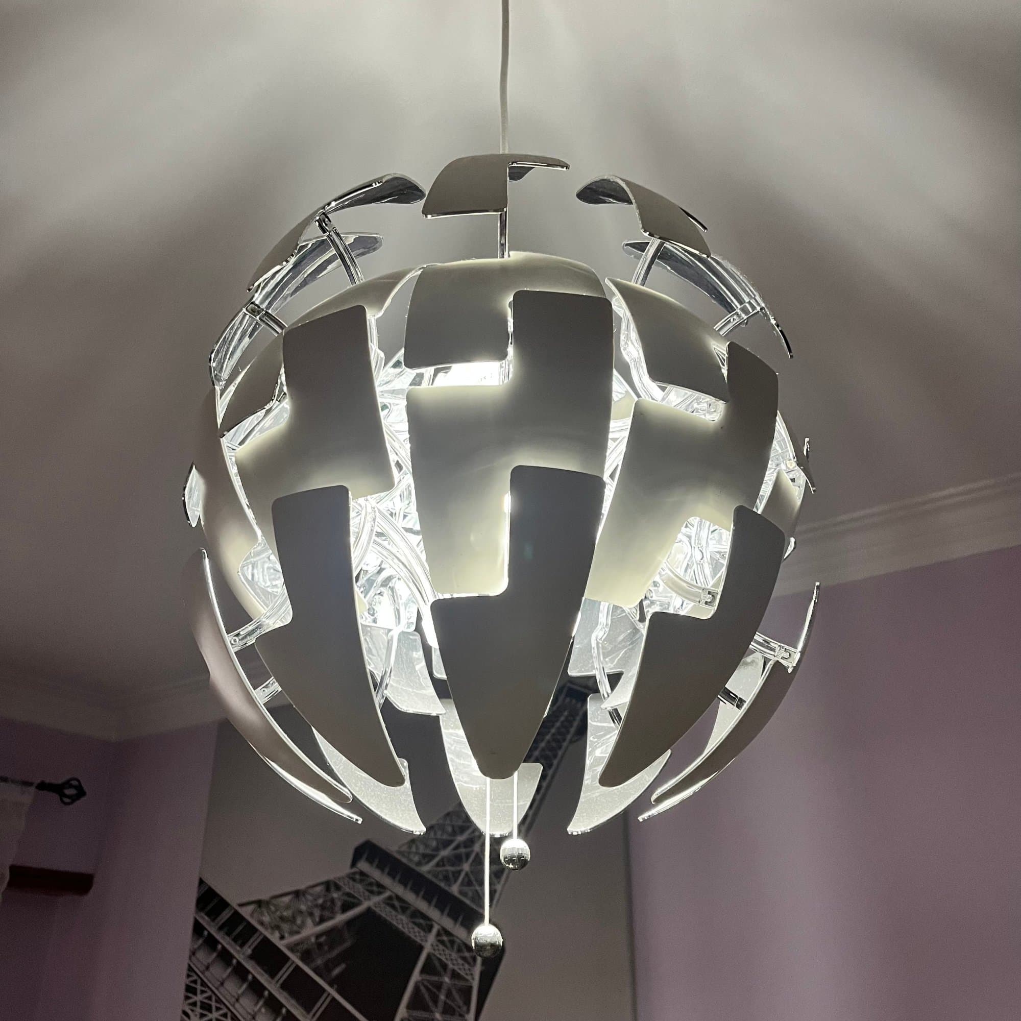 IKEA PS 2014 candeeiro suspenso, branco/prateado