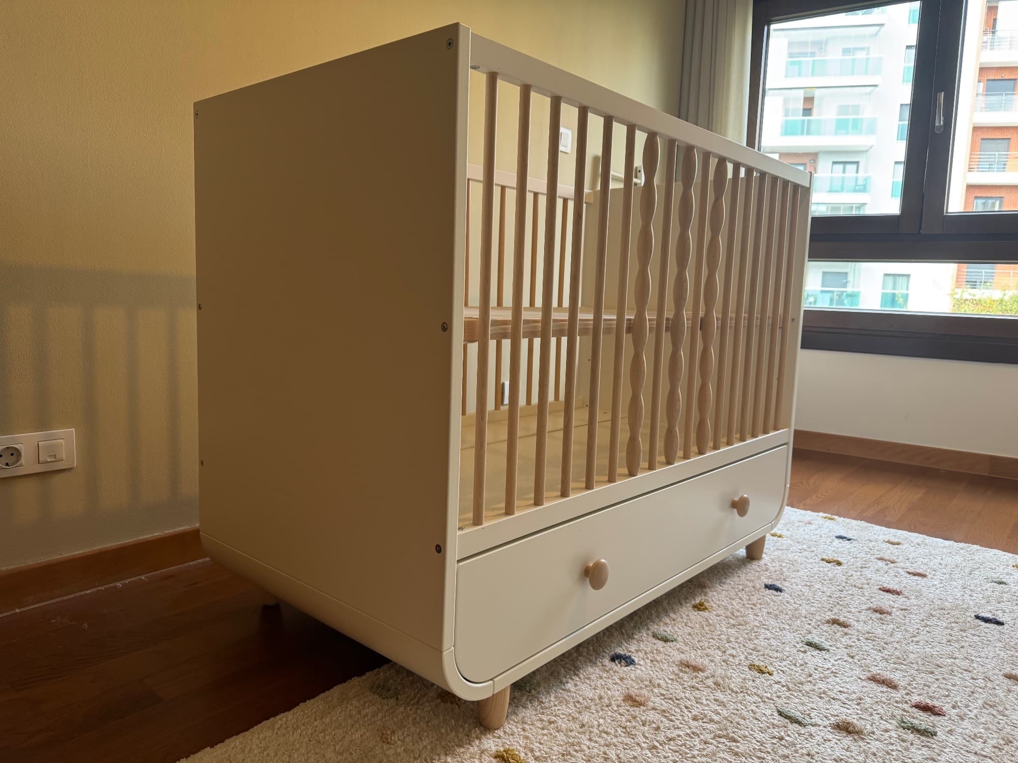 BERÇO MYLLRA cot with drawer, white, 60x120 cm