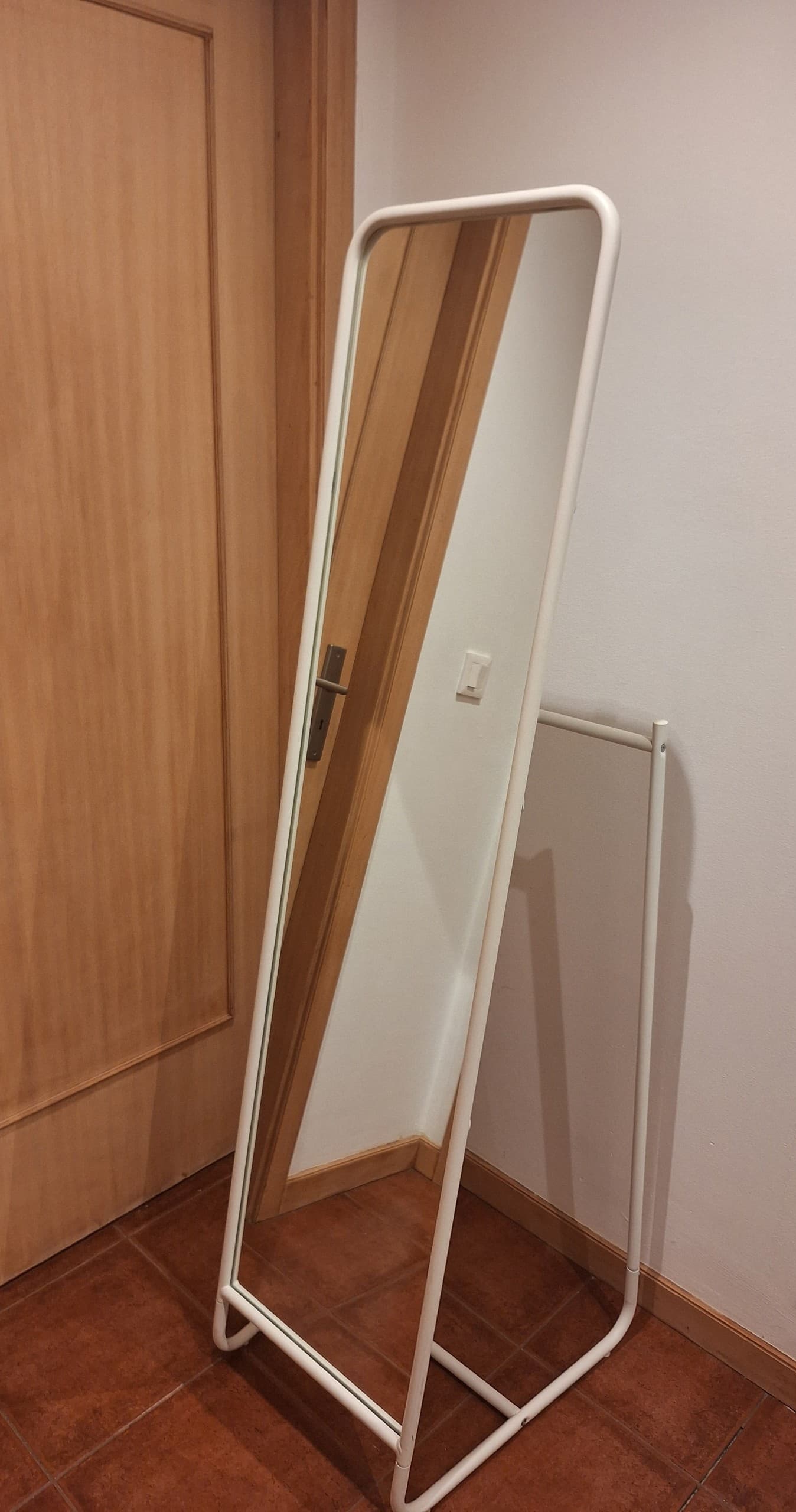 KNAPPER standing mirror, white, 48x160 cm