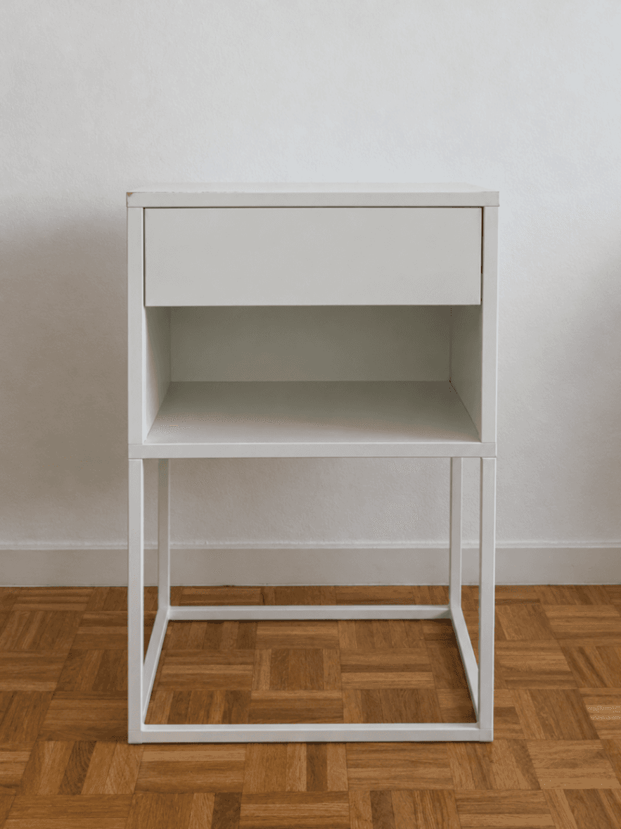 VIKHAMMER Bedside table, white, 40x39 cm