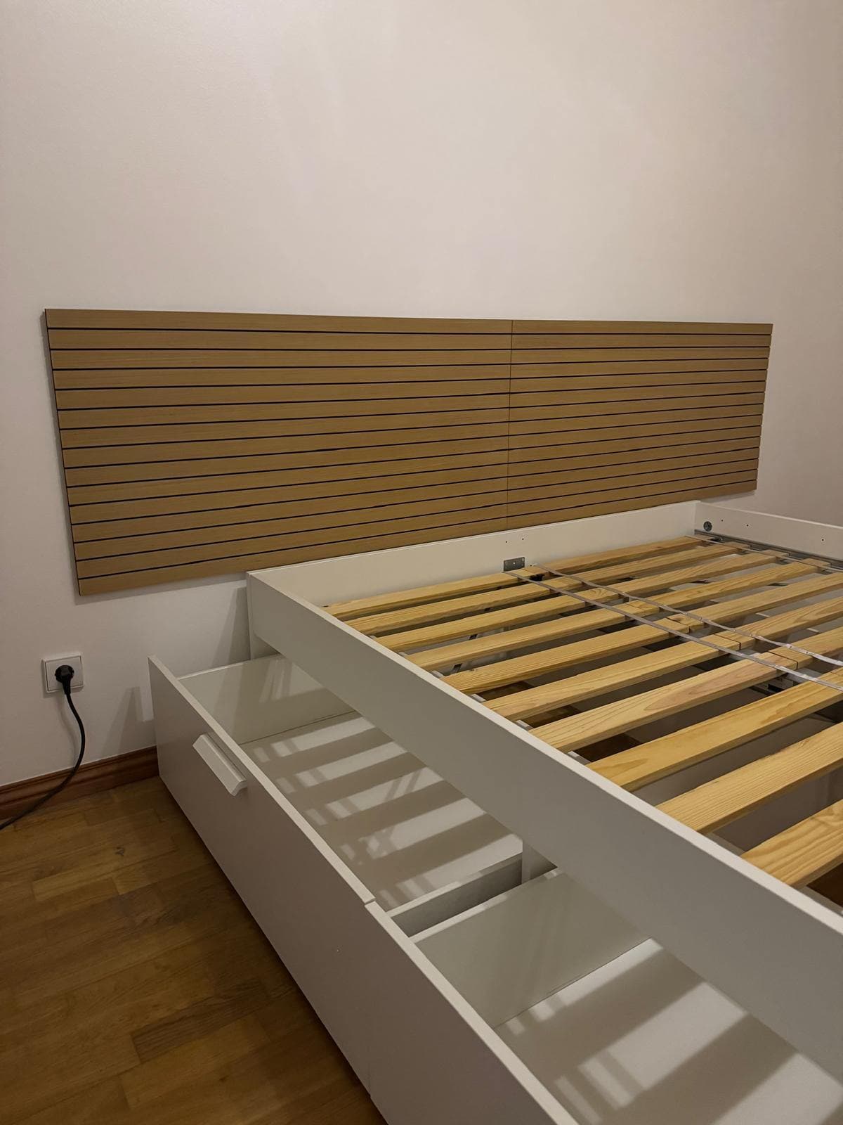 CAMA BRIMNES 4GAVETA bed frame with storage, white, 160x200 cm