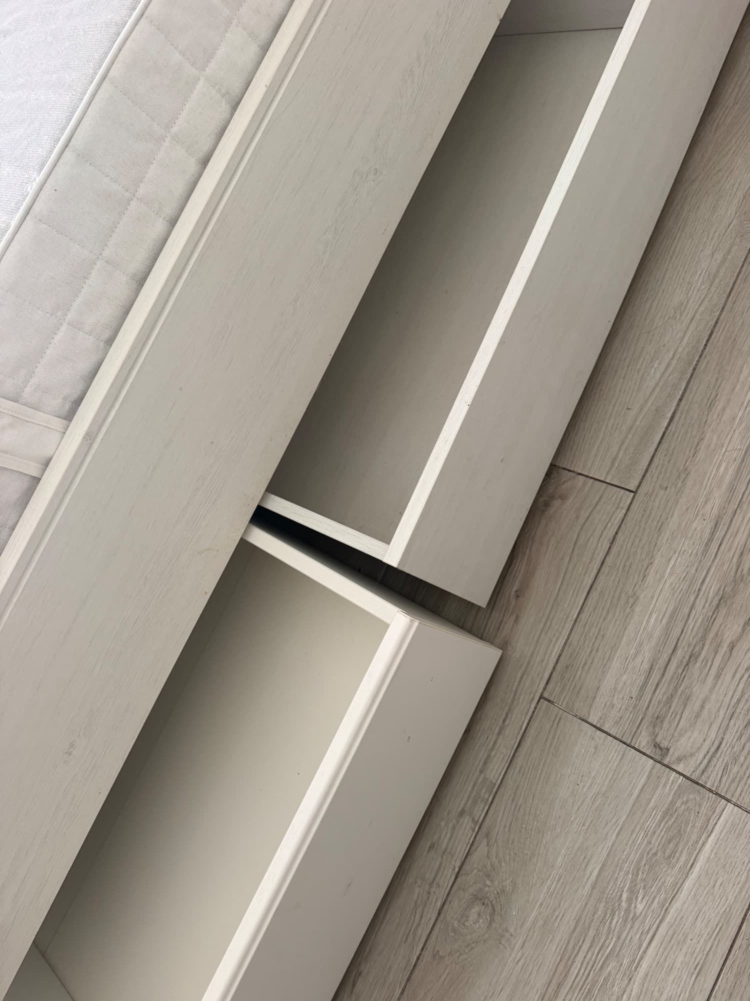 FÅGELFJÄLLET bed storage box, set of 2, off-white, 200 cm