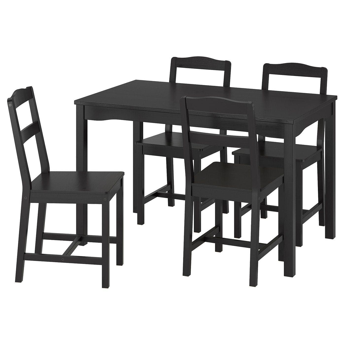 HÄGERNÄS table and 4 chairs, black stained pine