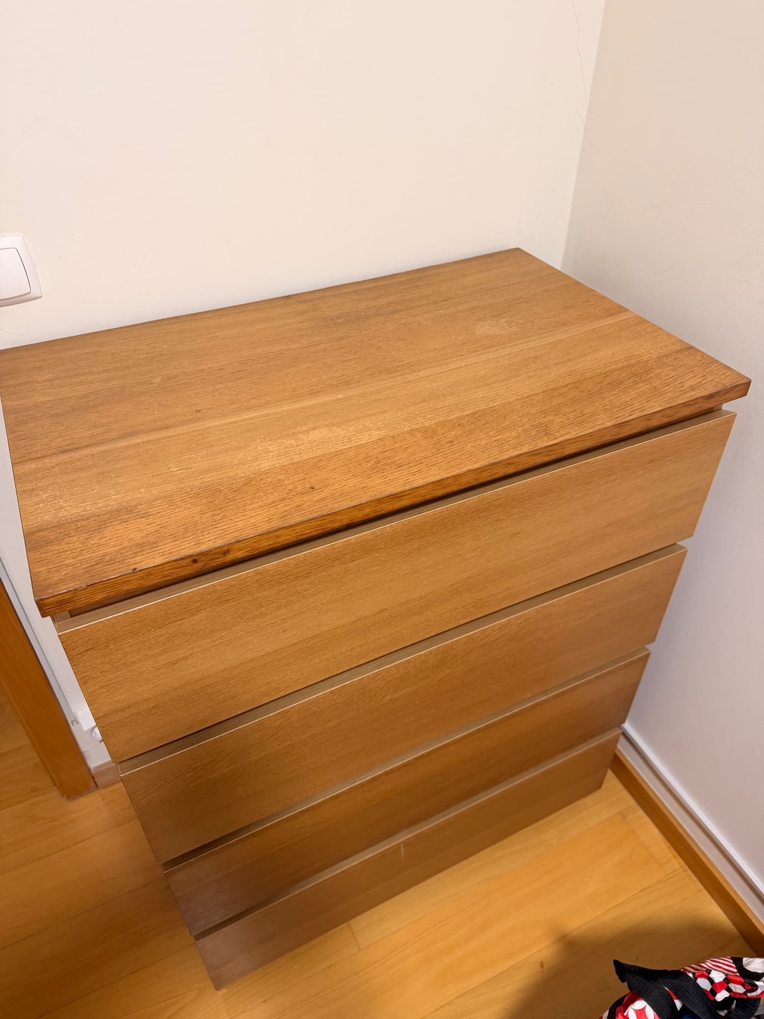 STORKLINTA chest of 4 drawers, oak effect, 70x50x98 cm