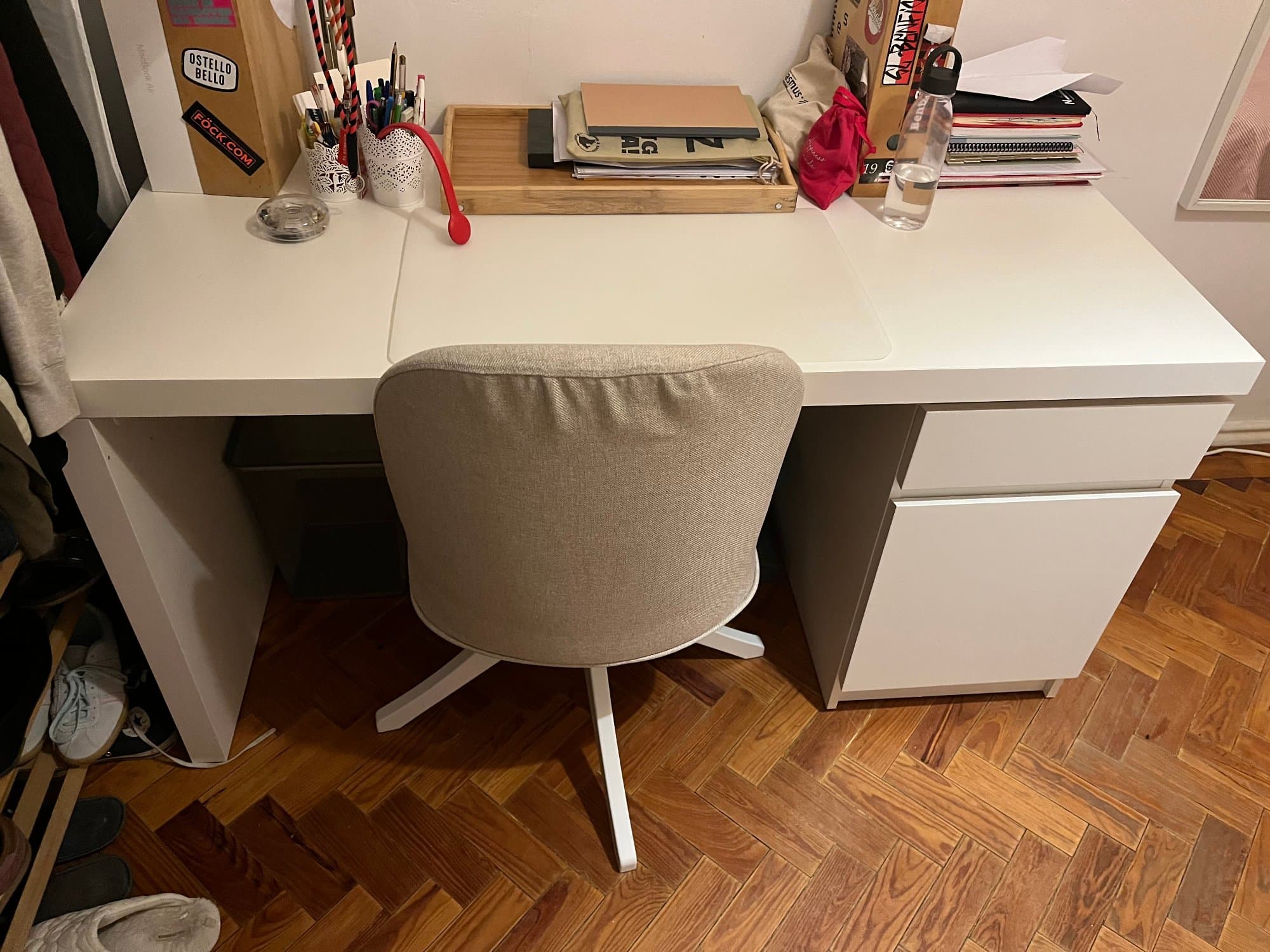 MALM Desk, white, 140x65 cm