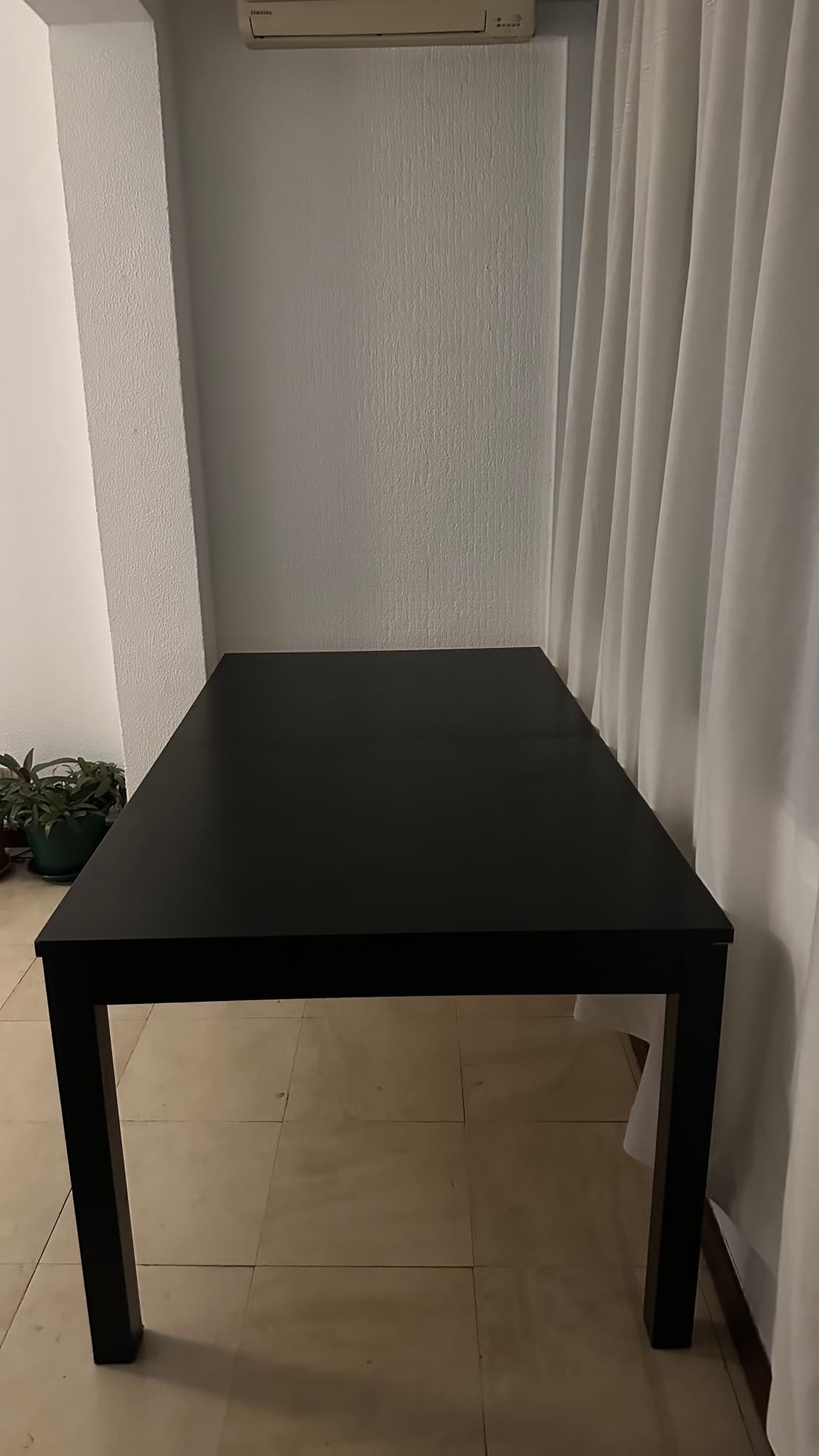 BJURSTA extendable table, brown-black