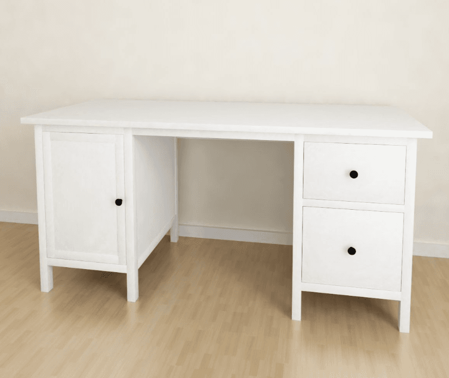 HEMNES desk, white stain
